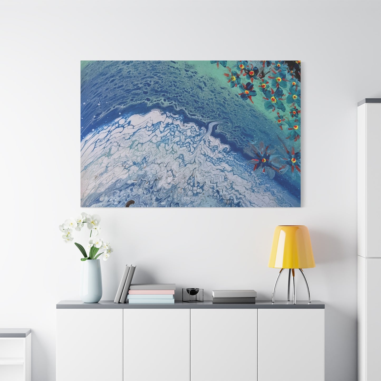 floetrol&flowers - Abstract Matte Canvas Print — Floral Accents Stretched Wall Art