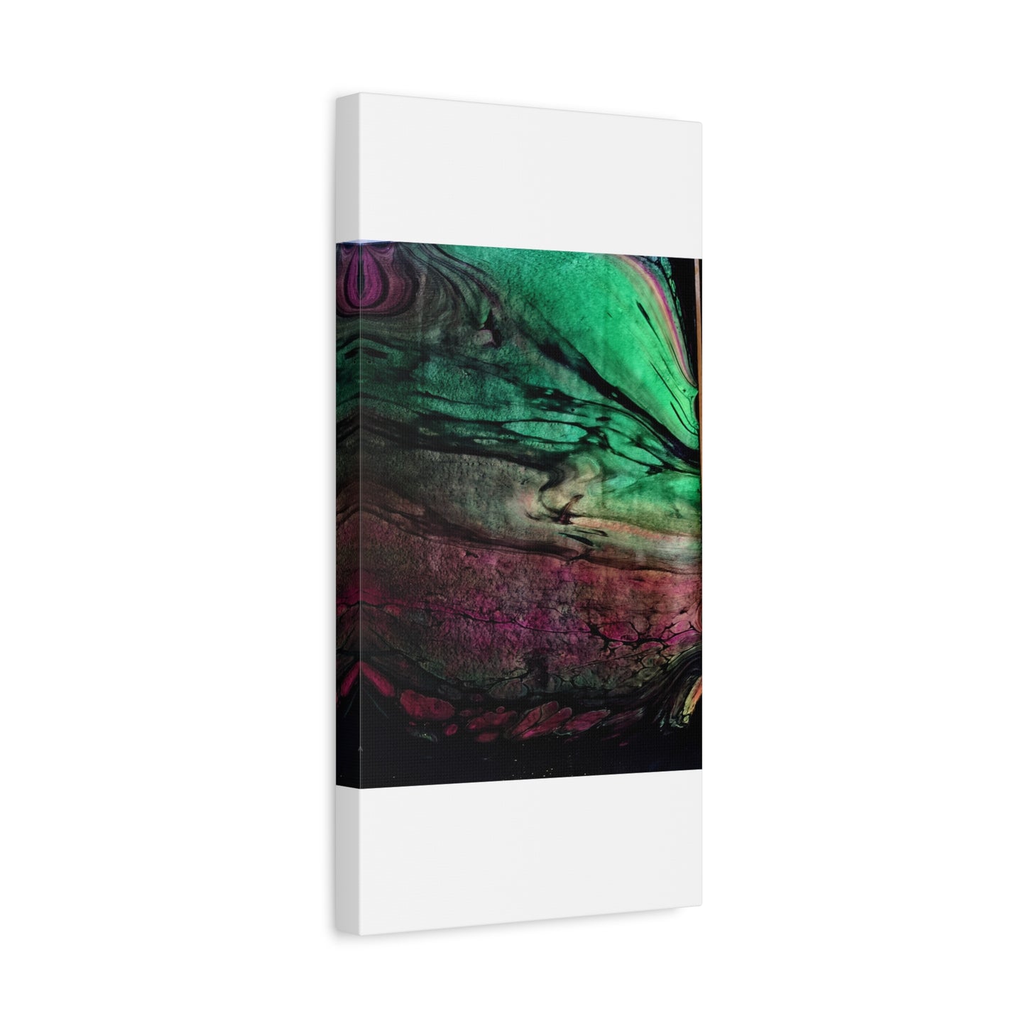 flame tempered pour - Abstract Teal & Magenta Canvas Wall Art — Matte Stretched 1.25"