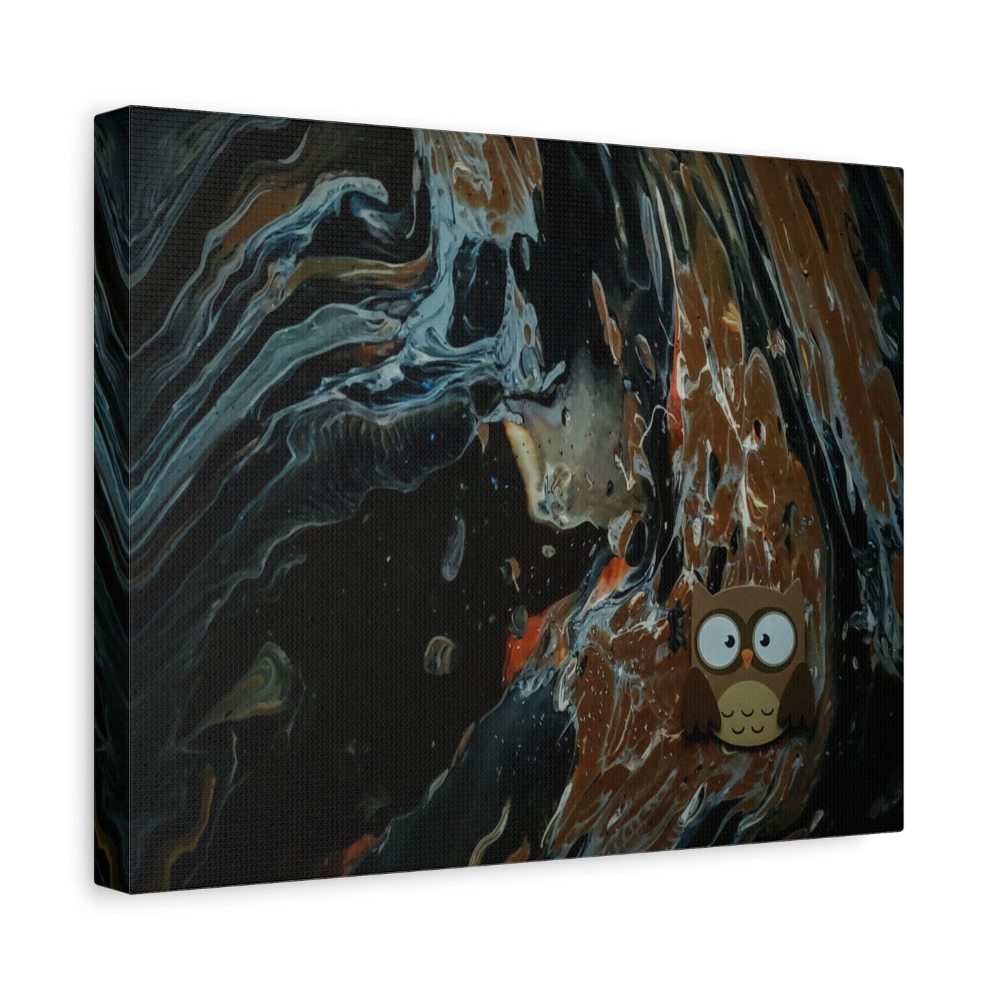Abstract Swirl Owl Matte Canvas Print