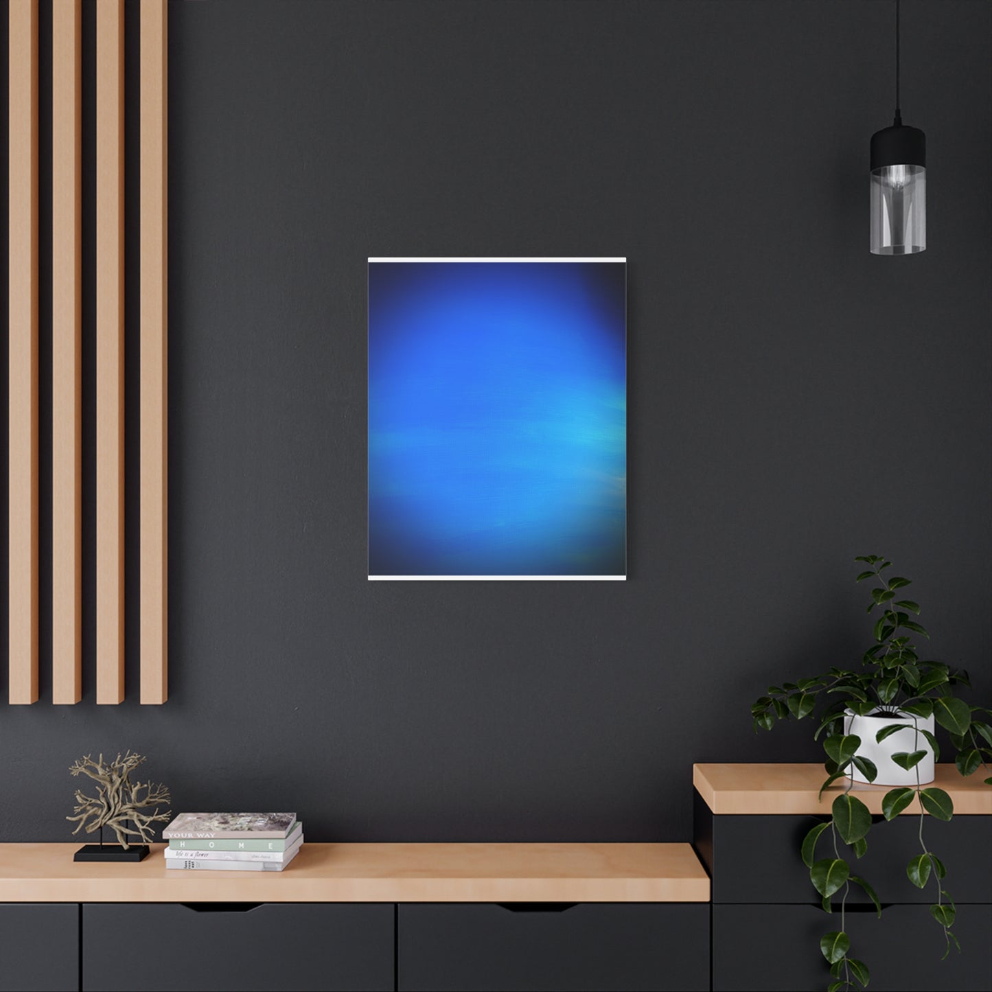 Blue Burst - Gradient Matte Canvas Print — Abstract Ocean Wall Art, Stretched 1.25"