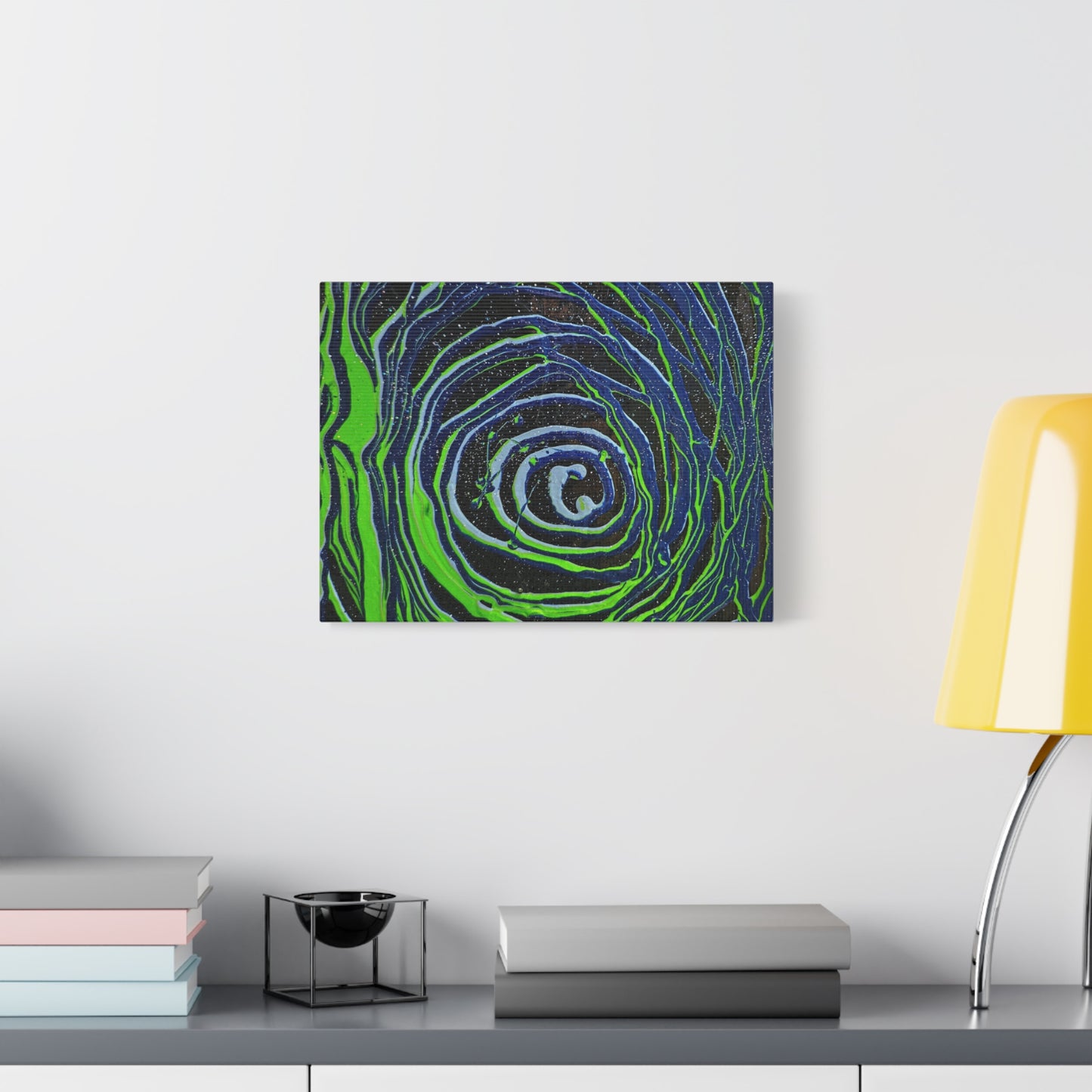 Abstract Green Swirl Matte Canvas Art — Stretched 1.25" Wall Décor