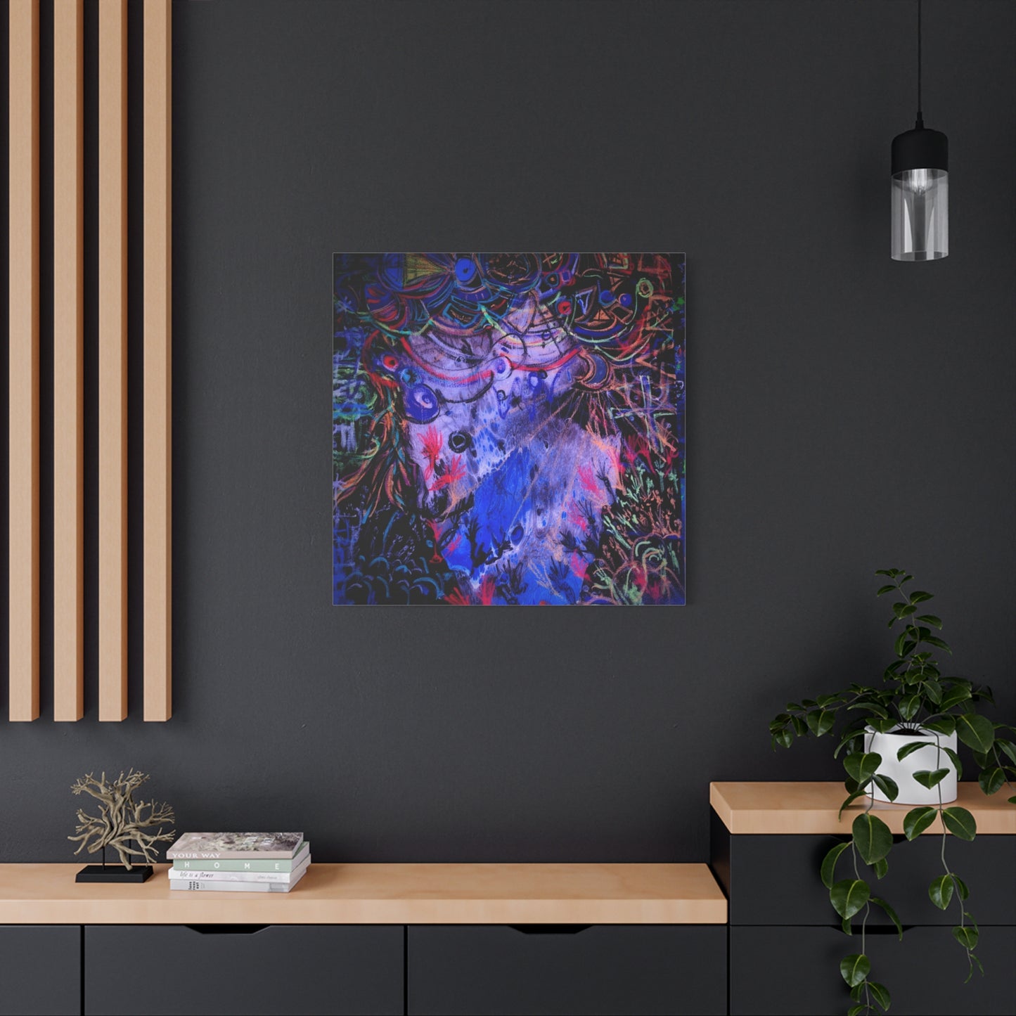 soul_extractions - Abstract Neon Canvas Art - Vibrant Psychedelic Wall Decor