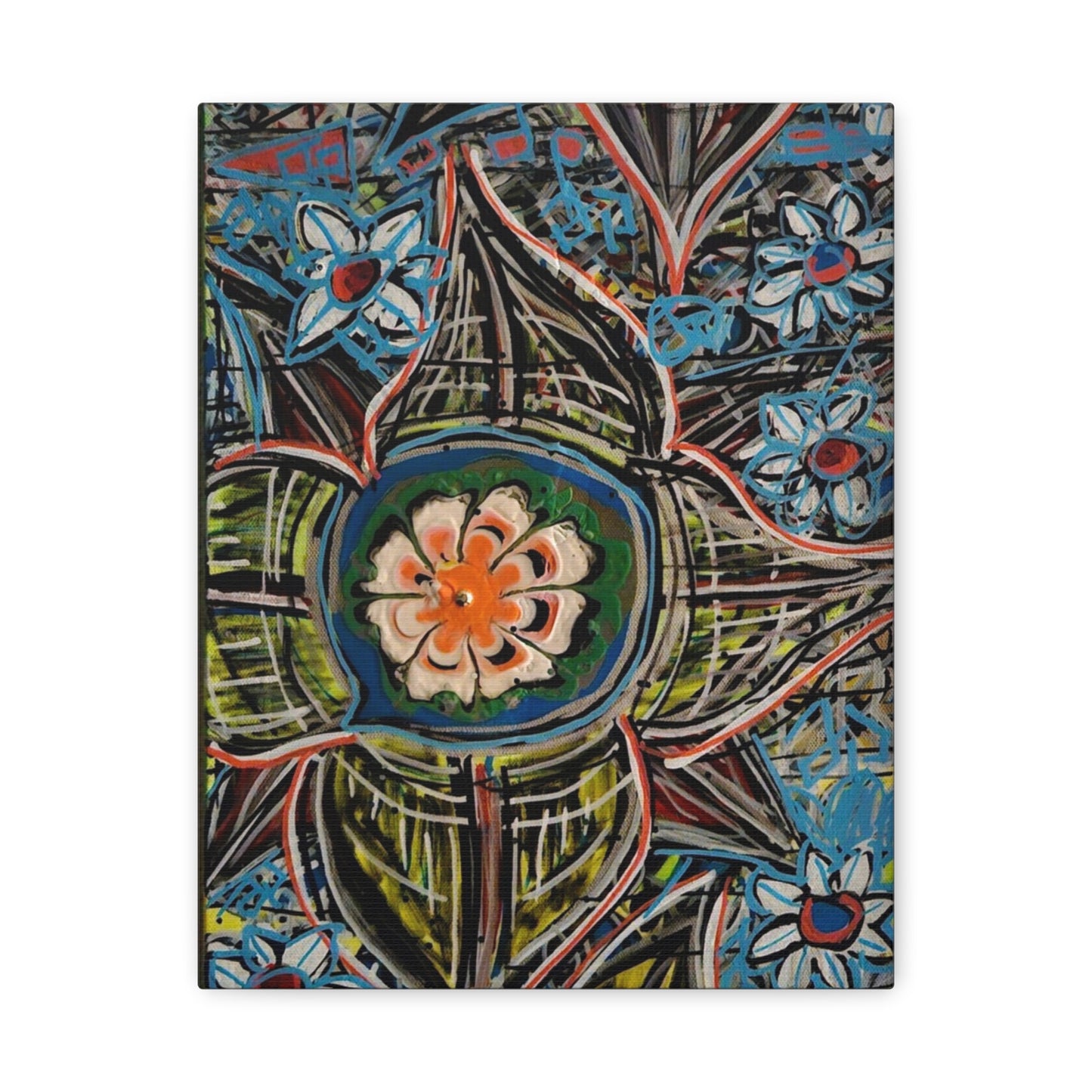 urban_gardening_02 - Abstract Floral Mandala Matte Canvas Print (Stretched 1.25")
