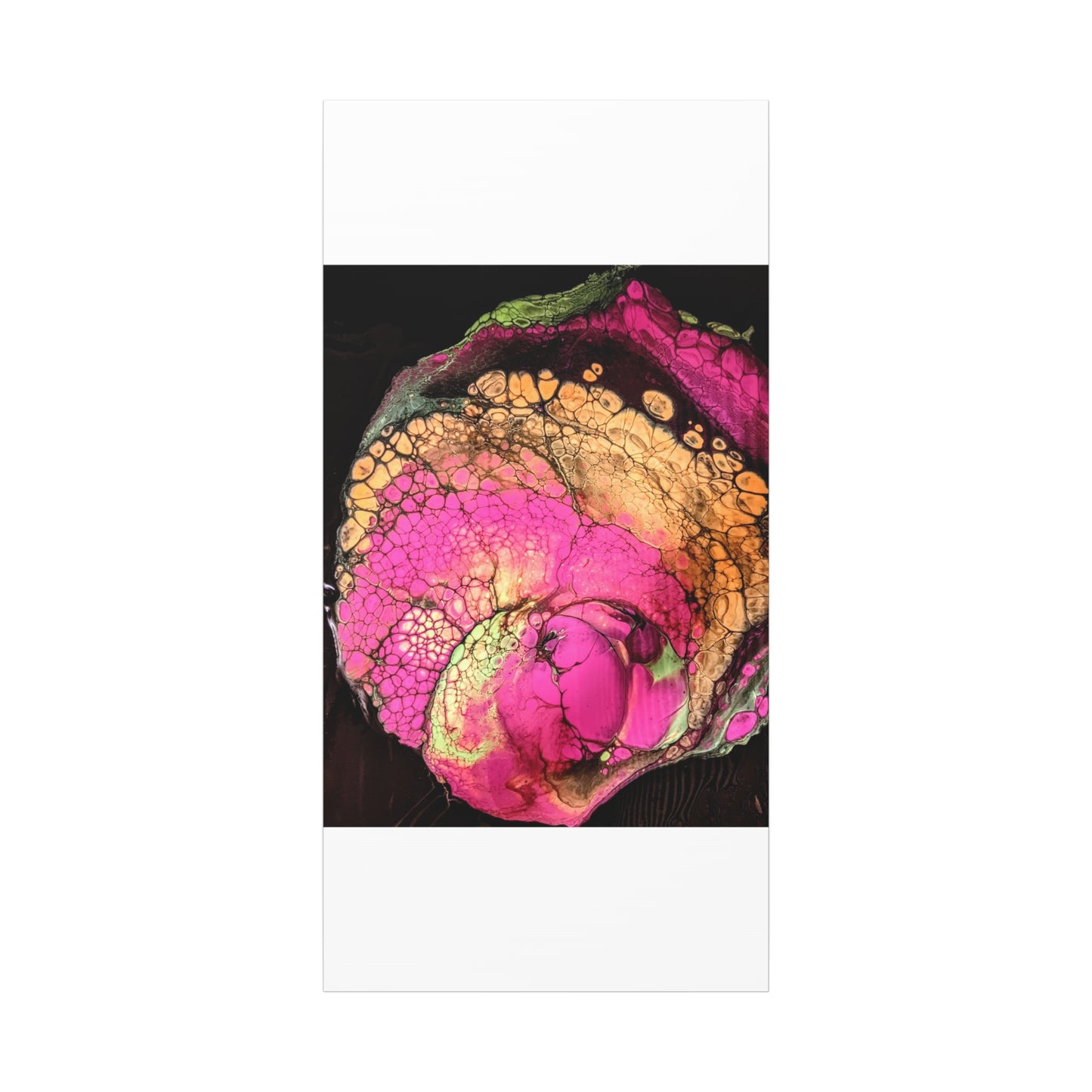 Abstract Pink & Gold Fluid Art Canvas