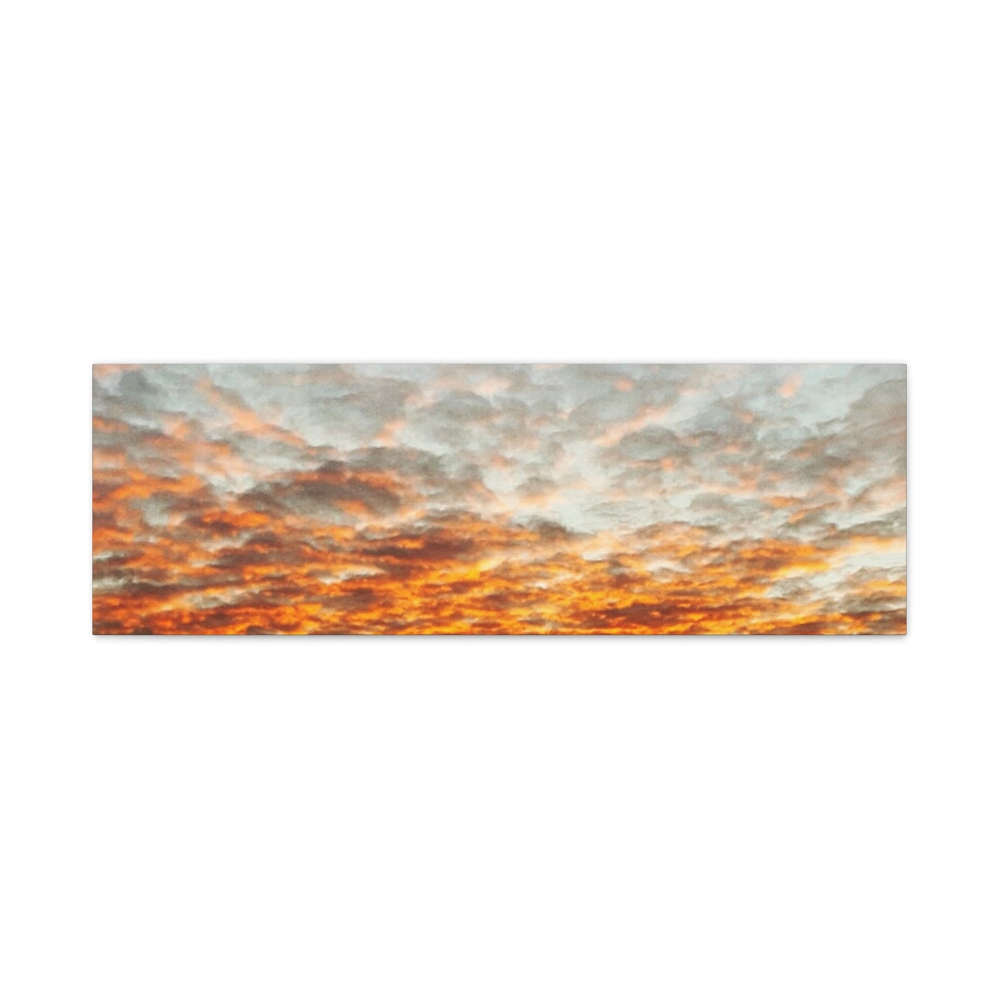 Sunset Sky Canvas Print — Orange Cloudscape Matte Stretched Wall Art