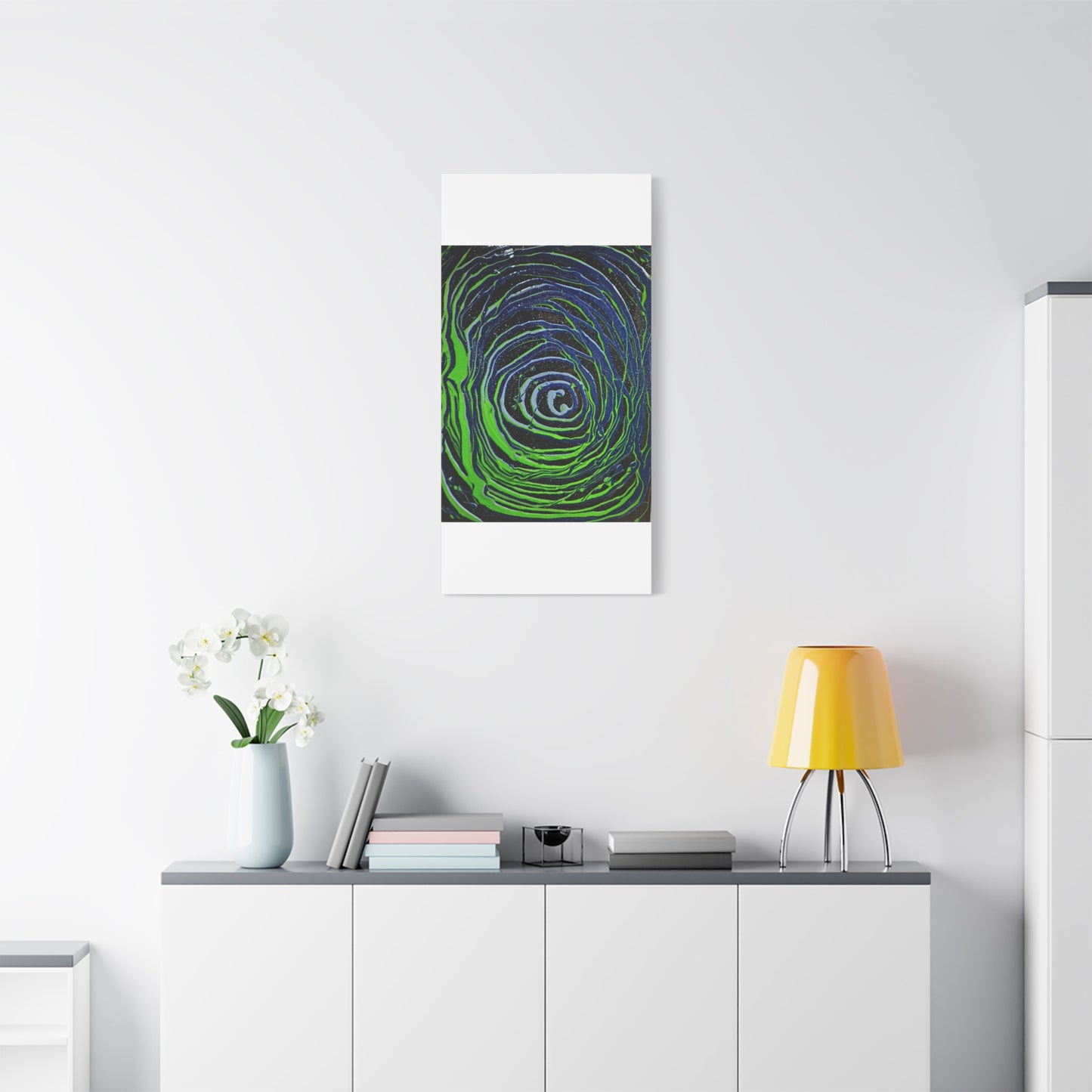 Abstract Green Swirl Matte Canvas Art — Stretched 1.25" Wall Décor