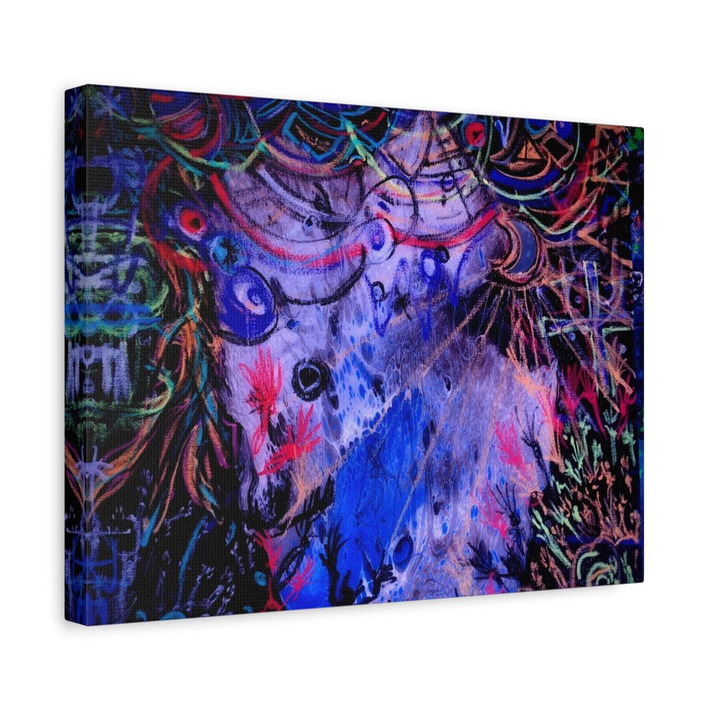 soul_extractions - Abstract Neon Canvas Art - Vibrant Psychedelic Wall Decor