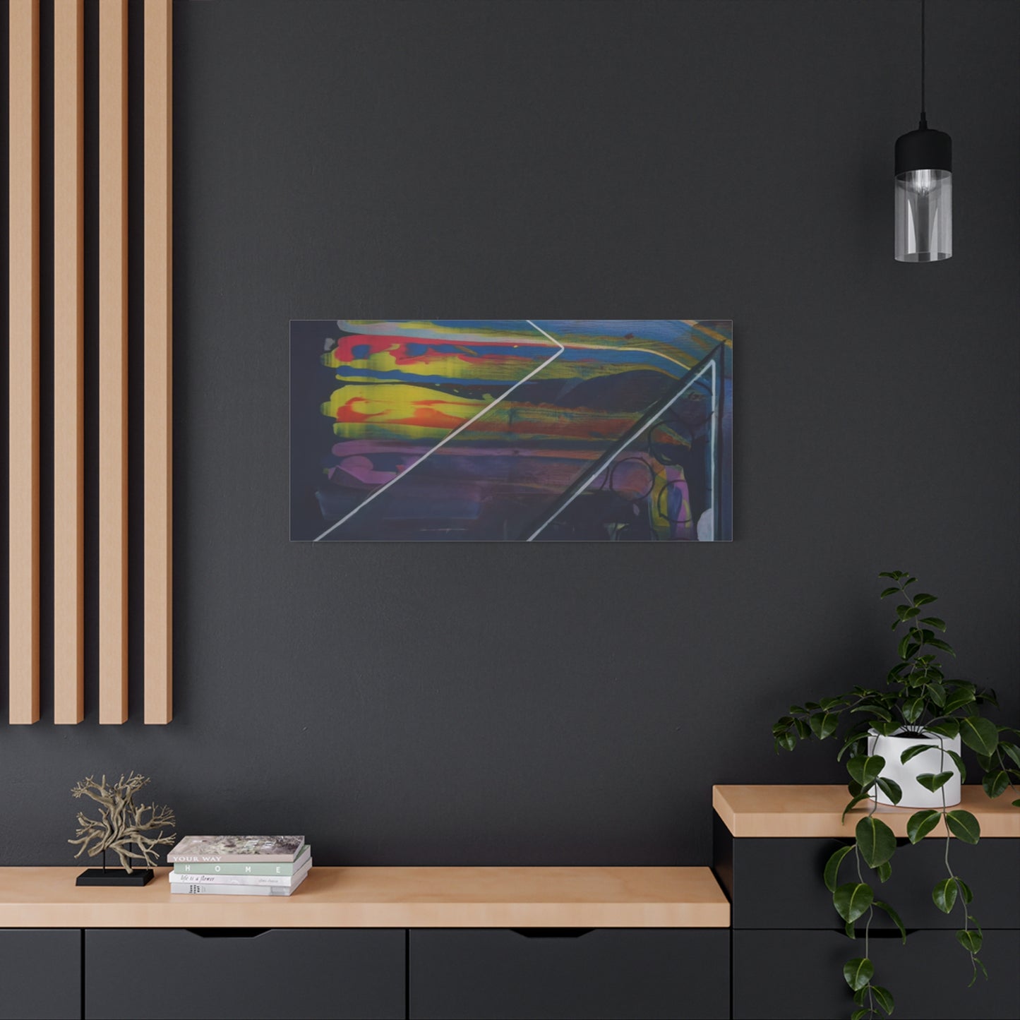 Abstract Geometric Canvas Art - 2025 astronomy – Colorful Drip Triangle Stretched Canvas