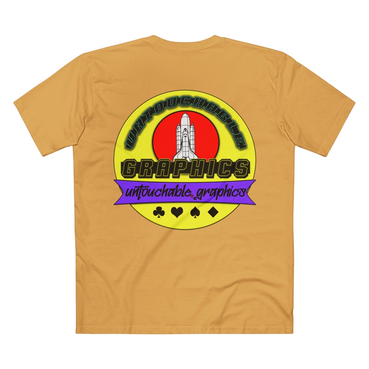 UFO Chest Pocket Tee — Retro Rocket Back Graphic Shirt