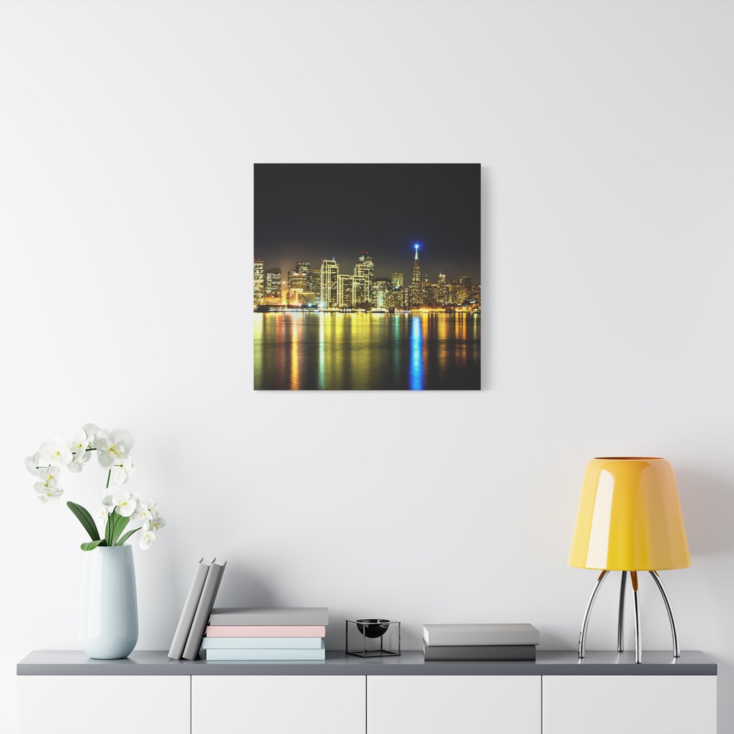 San Francisco Night Skyline Matte Canvas Print — Stretched 1.25"