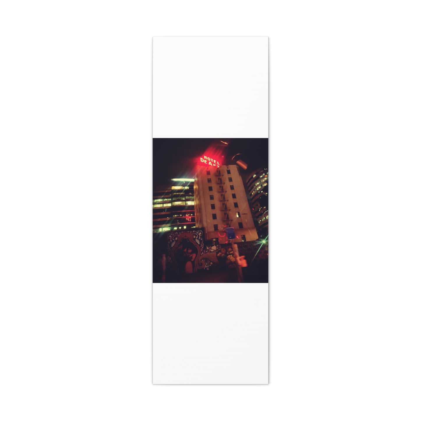 Hotel DeAnza - City Nightscape Canvas Print — Urban Street Art Building Matte Stretched 1.25"