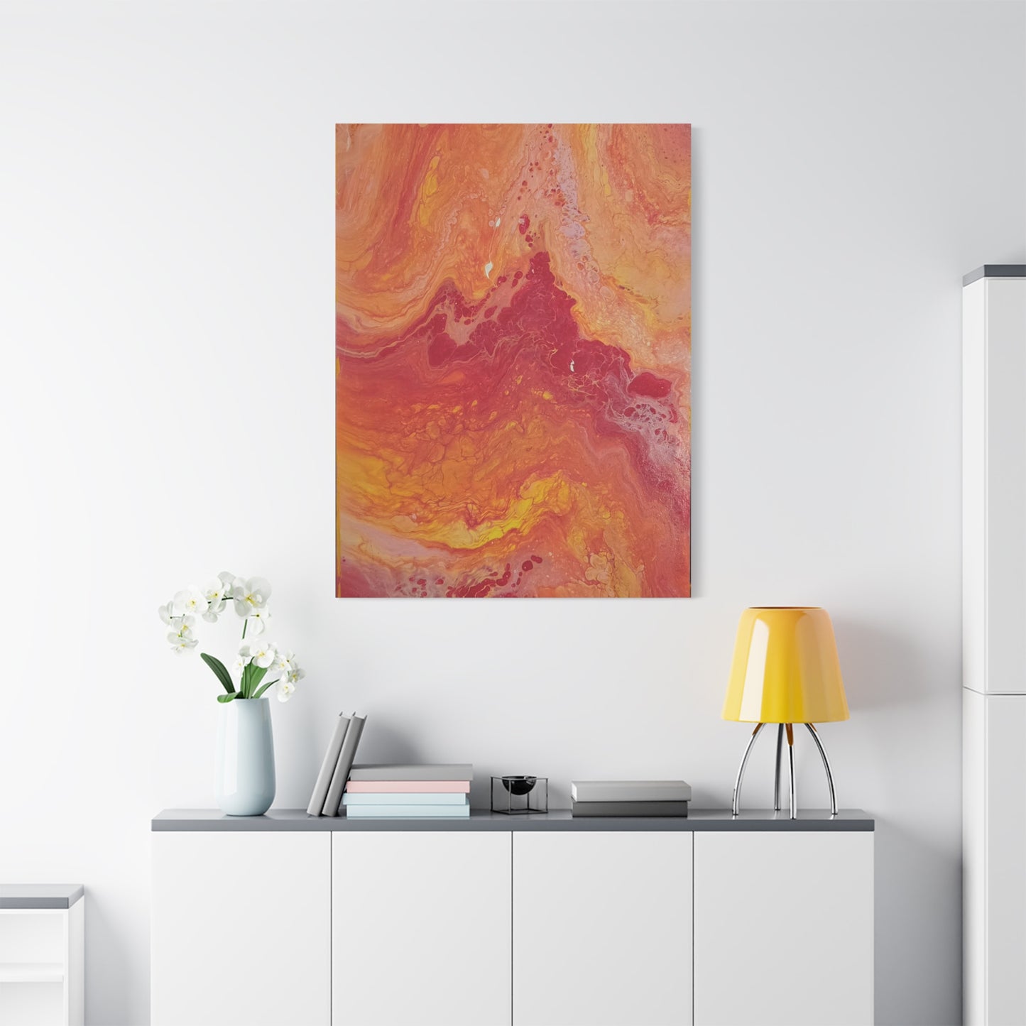 Abstract Pepto Popured - Sunset Swirl Matte Canvas Art - Stretched 1.25"