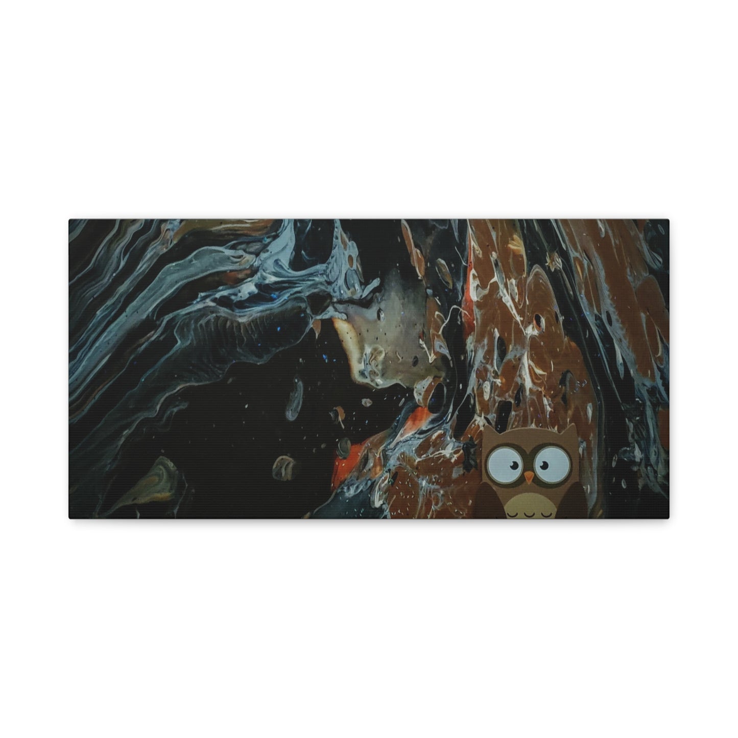 Abstract Swirl Owl Matte Canvas Print