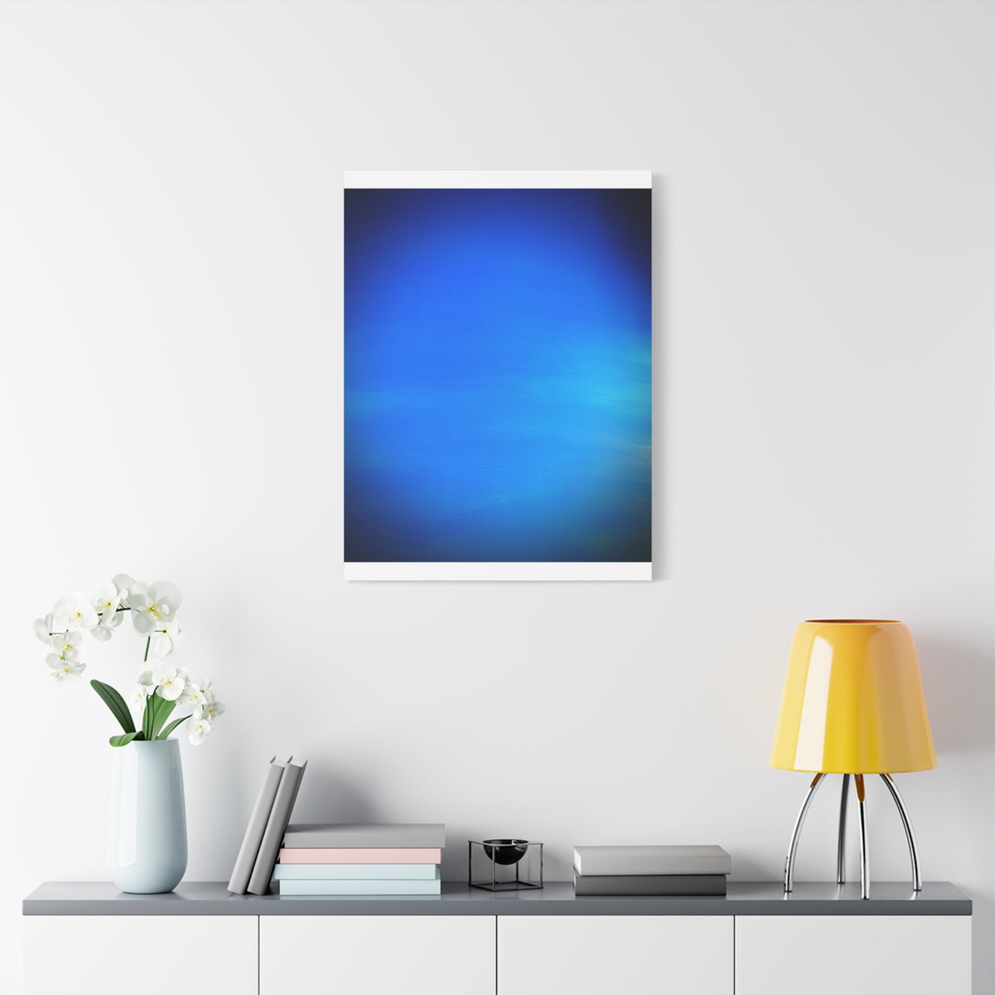 Blue Burst - Gradient Matte Canvas Print — Abstract Ocean Wall Art, Stretched 1.25"