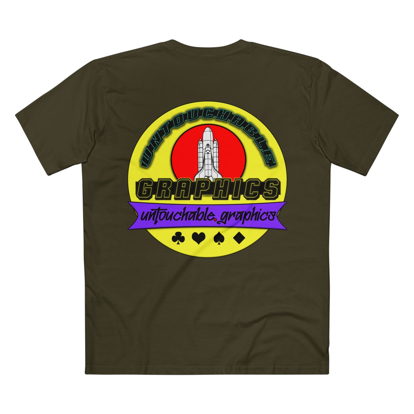 UFO Chest Pocket Tee — Retro Rocket Back Graphic Shirt