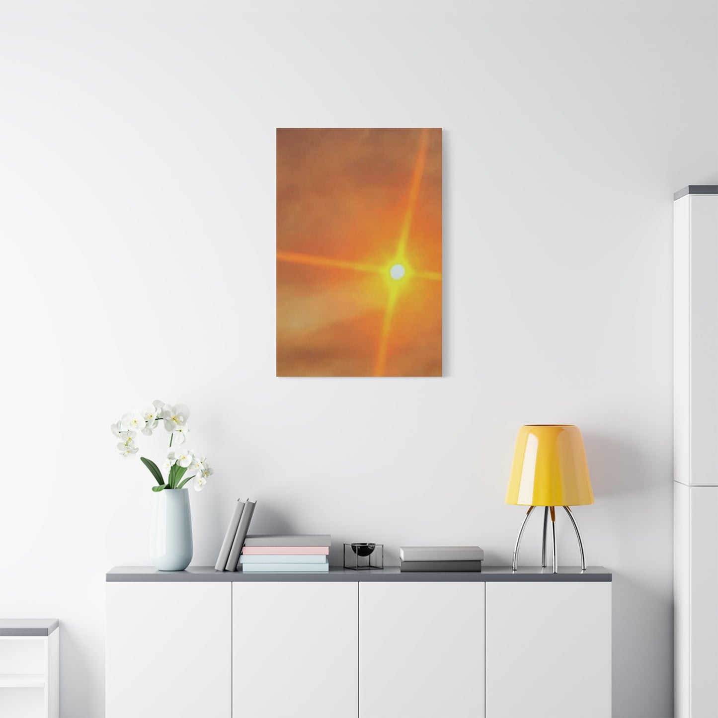 Sunburst Sunset Canvas Print — Warm Abstract Wall Art