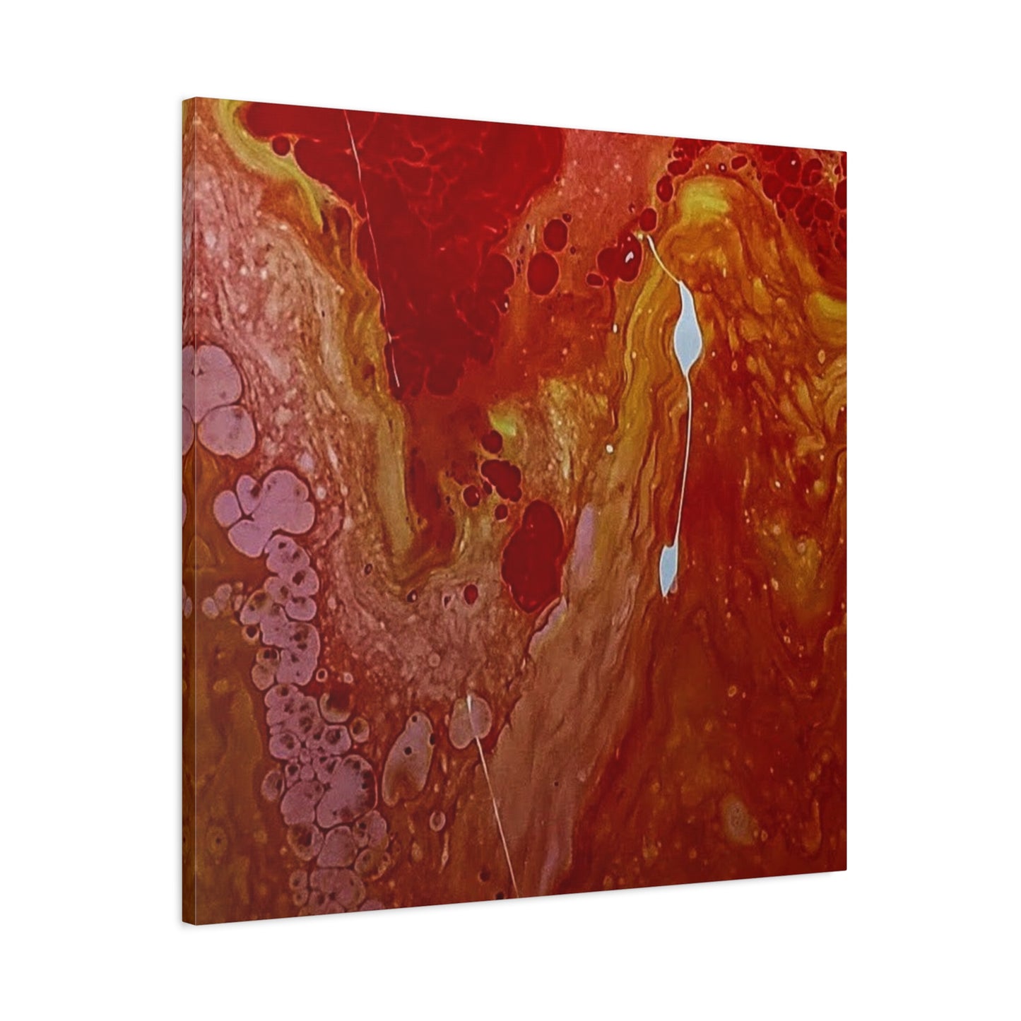 Abstract Red Fluid Art Canvas Print — Matte Stretched Wall Art