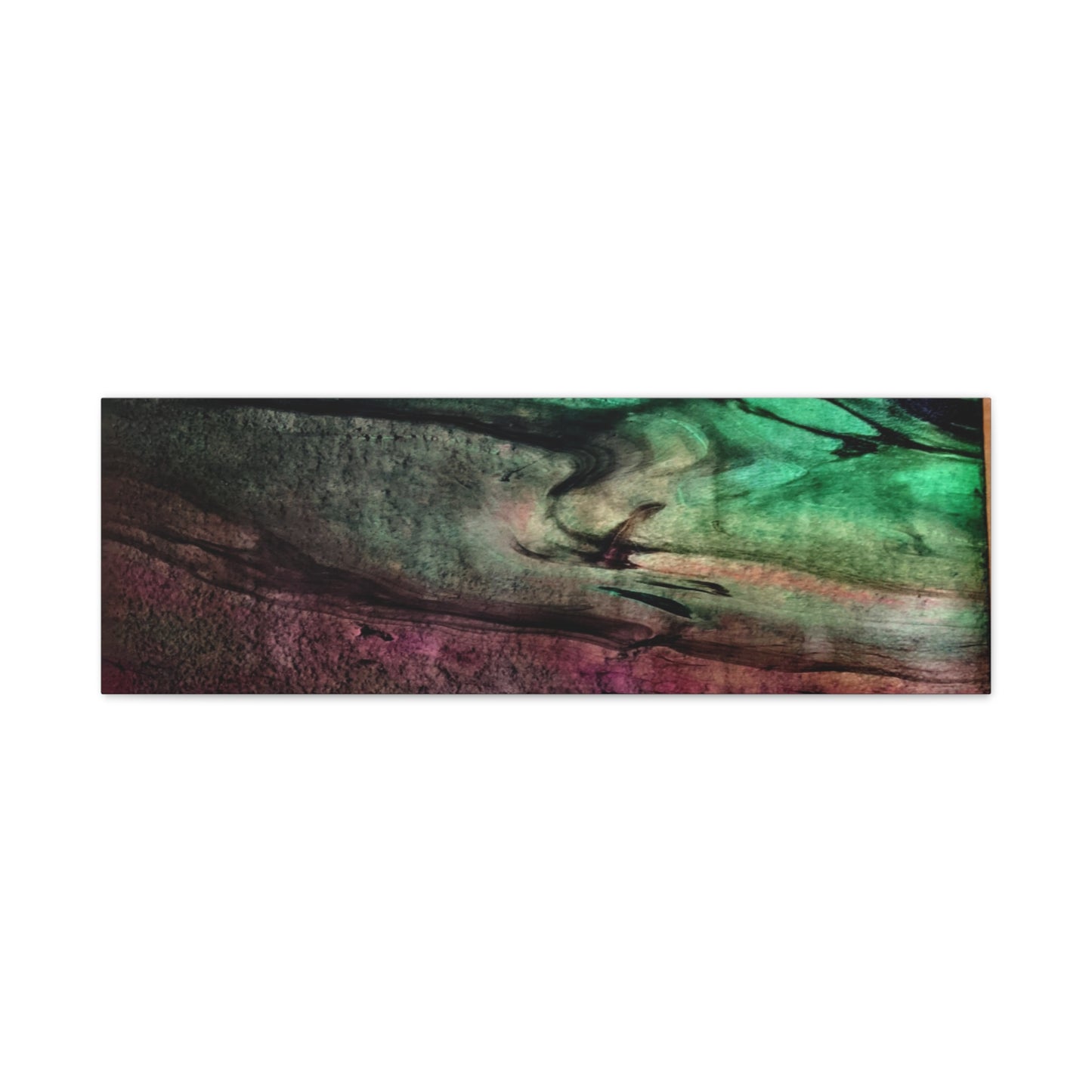 flame tempered pour - Abstract Teal & Magenta Canvas Wall Art — Matte Stretched 1.25"
