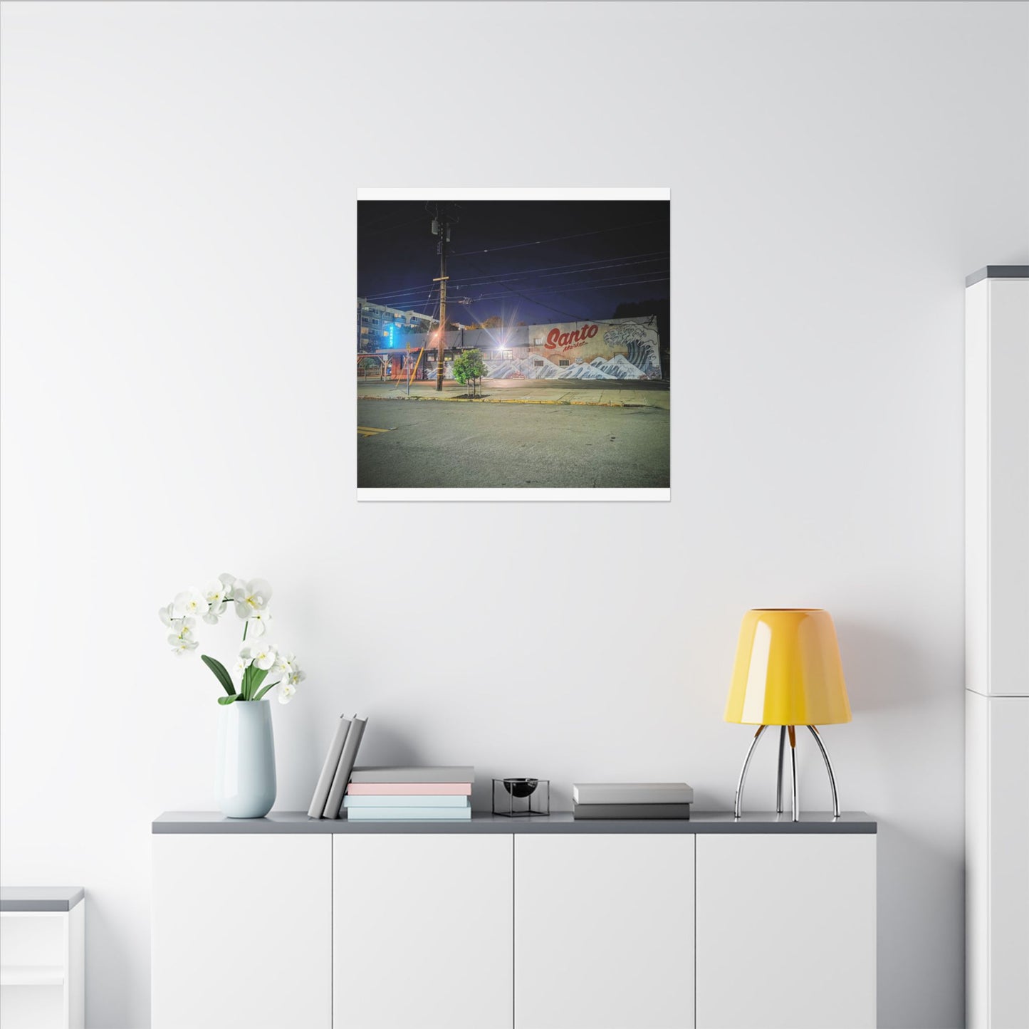 Santo Market Mural (7th&taylor)— Nighttime Urban Wall Art