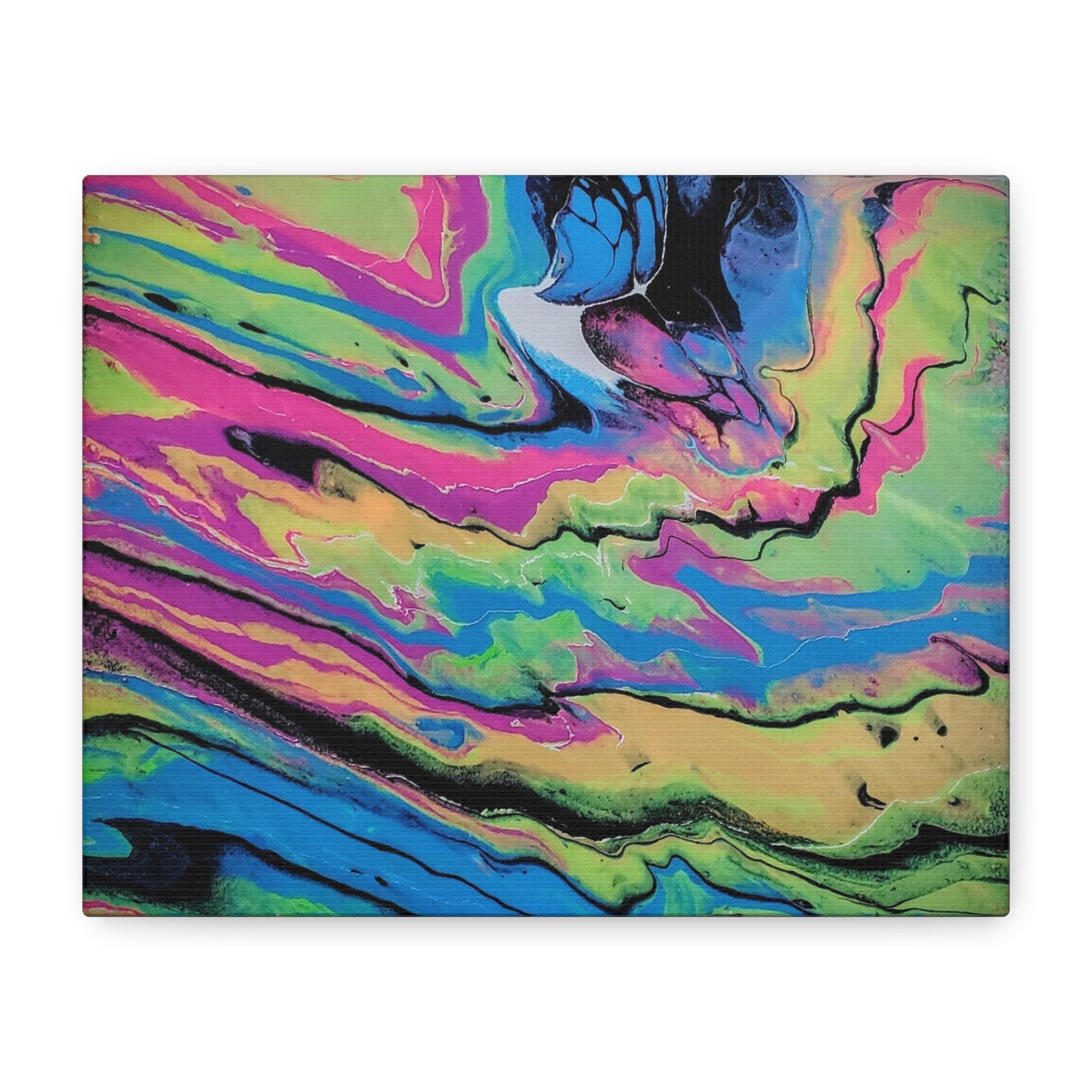 Abstract Neon Fluid Art Canvas Print — Vibrant Psychedelic Wall Decor