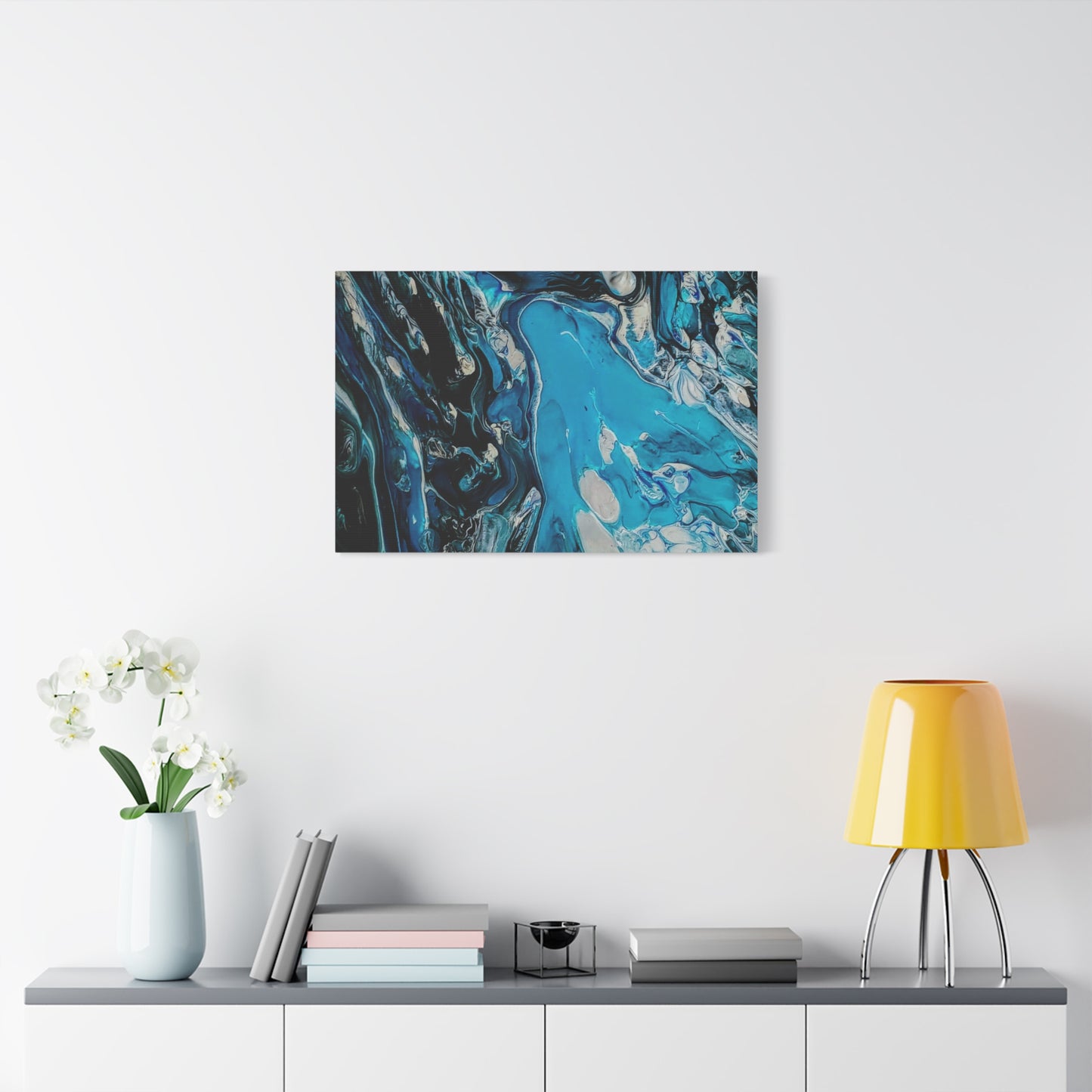 Blue Ocean Abstract Matte Canvas Print — Stretched Wall Art
