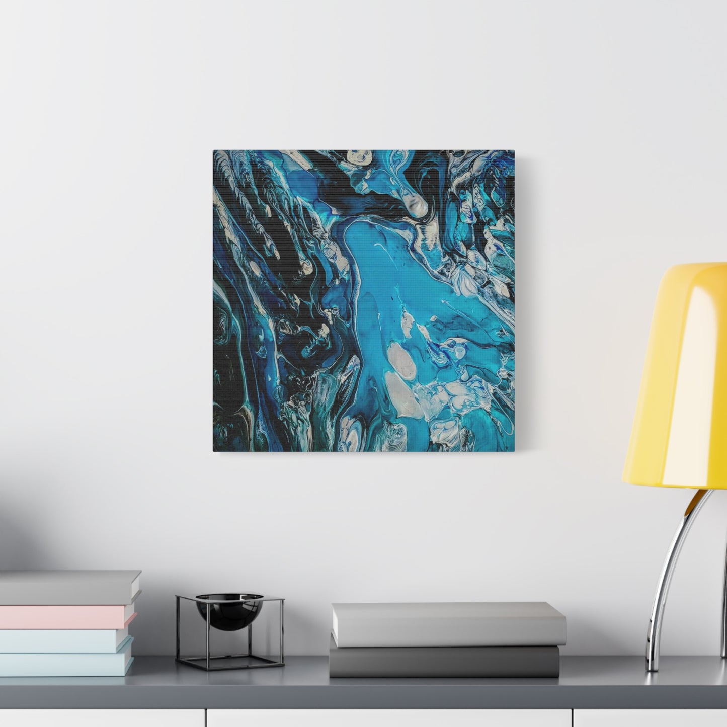 Blue Ocean Abstract Matte Canvas Print — Stretched Wall Art