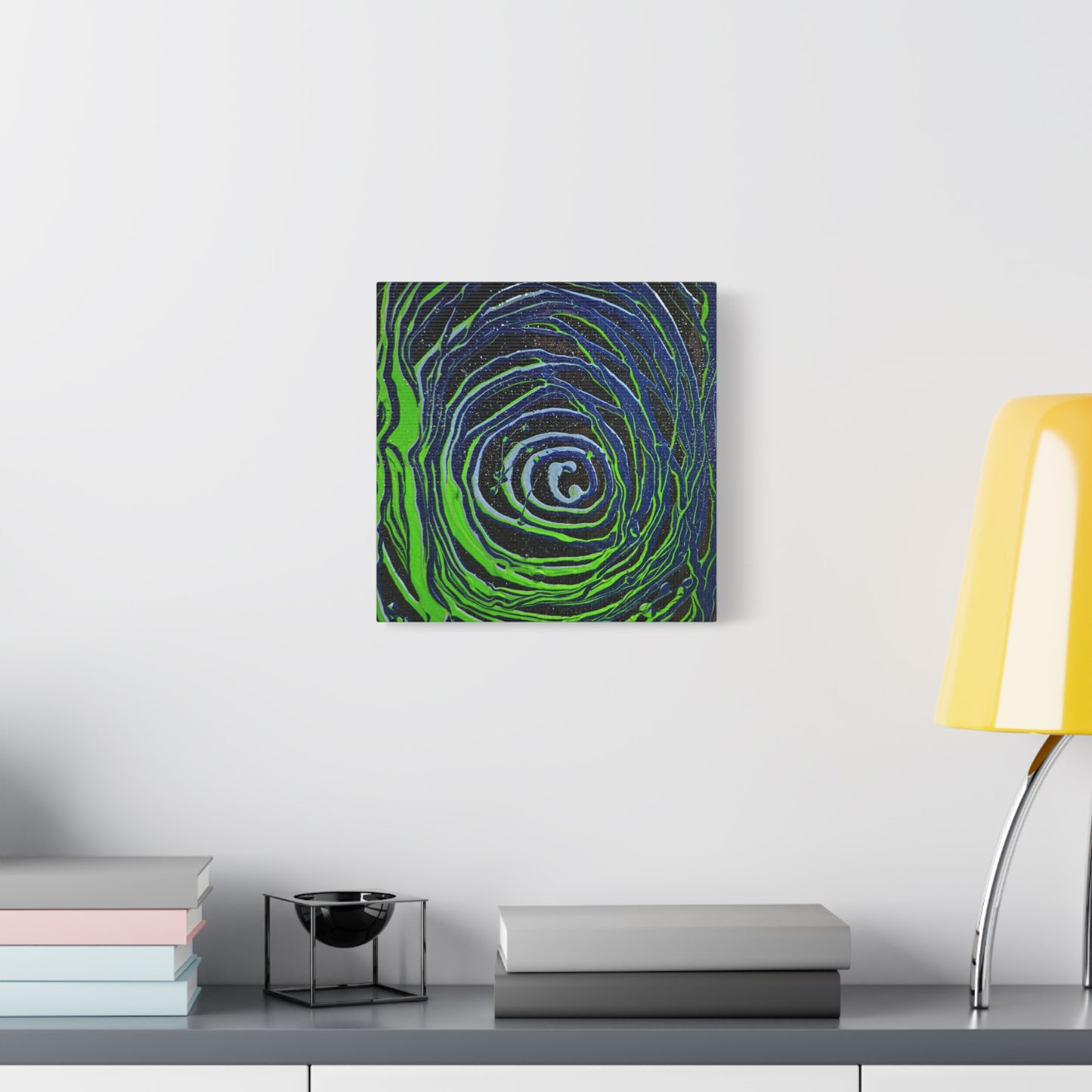 Abstract Green Swirl Matte Canvas Art — Stretched 1.25" Wall Décor