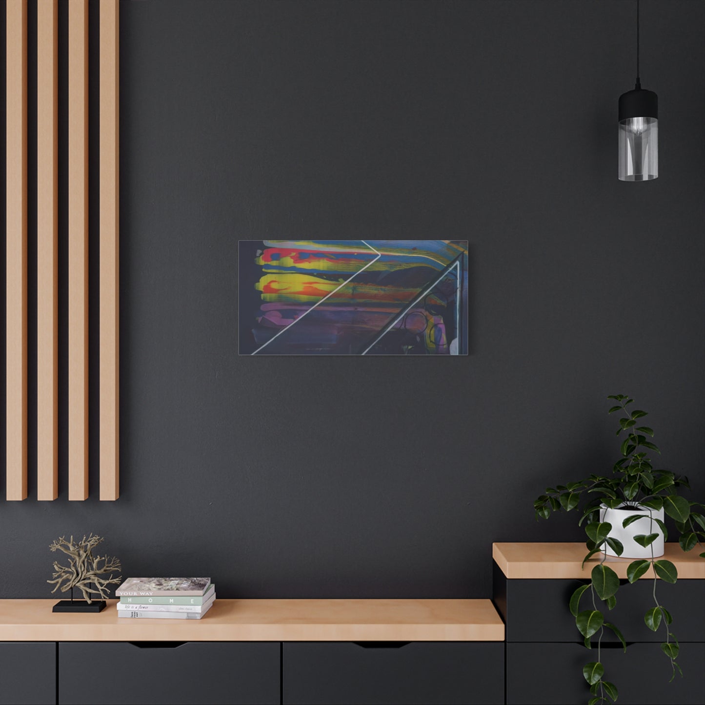 Abstract Geometric Canvas Art - 2025 astronomy – Colorful Drip Triangle Stretched Canvas