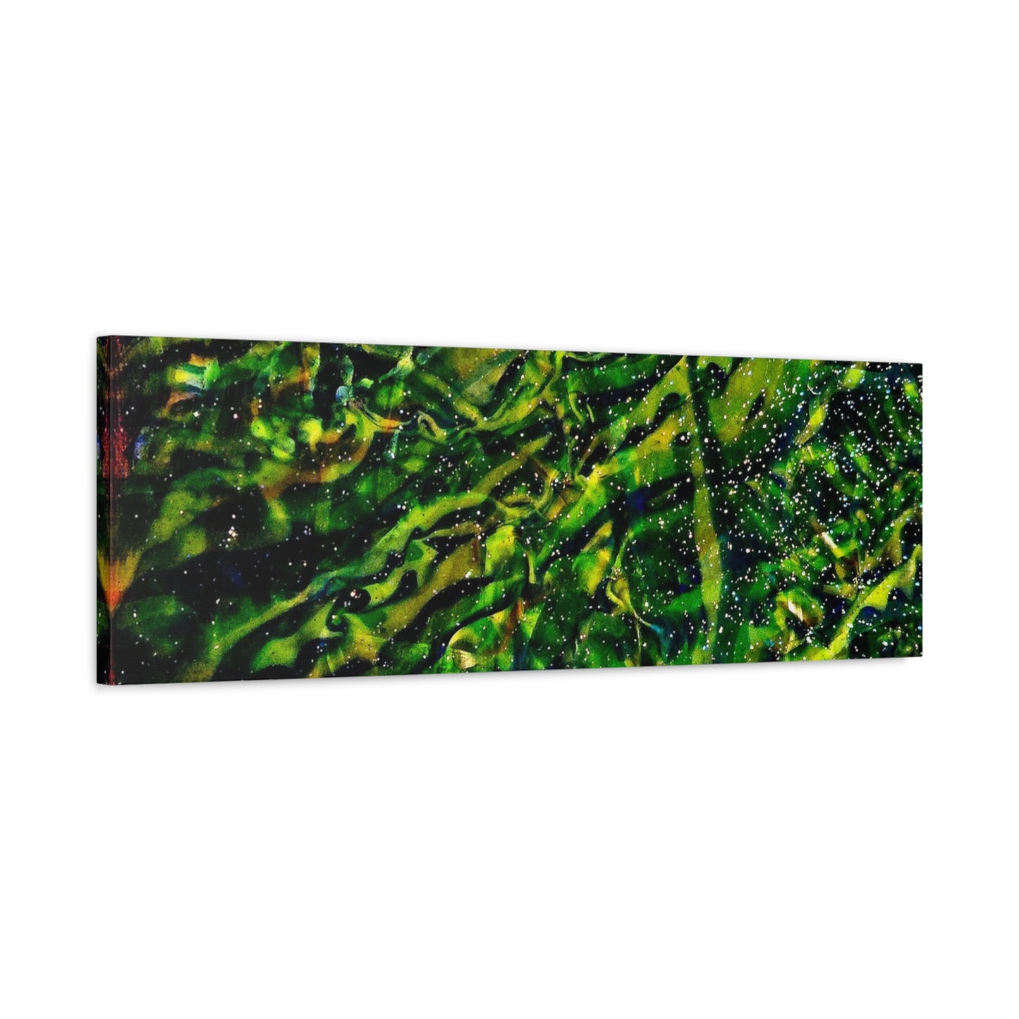 Confessions - Abstract Green Texture Canvas - Matte Stretched Wall Art