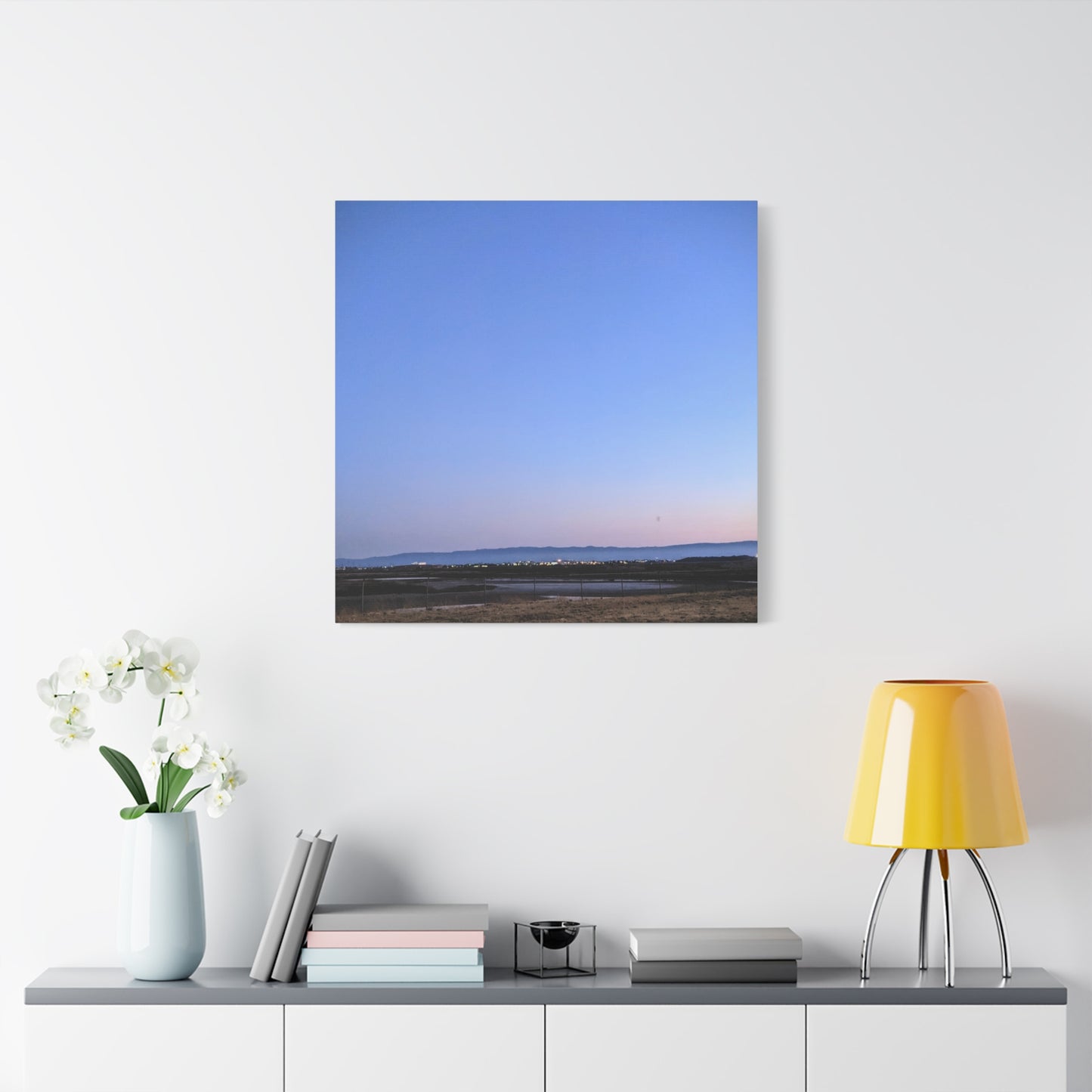 Serene Blue Horizon Matte Canvas Print — Stretched Wall Art