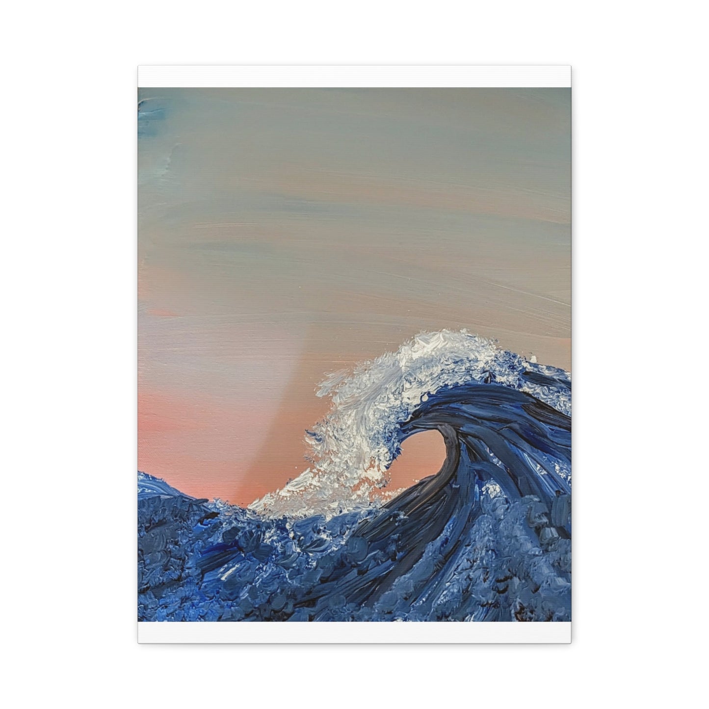 California_Coast - Ocean Wave Canvas Art — Blue Wave Seascape Matte Stretched Canvas