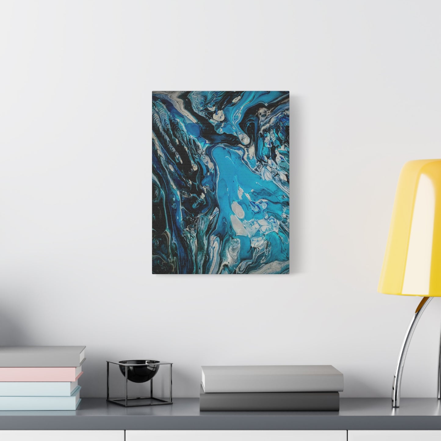 Blue Ocean Abstract Matte Canvas Print — Stretched Wall Art