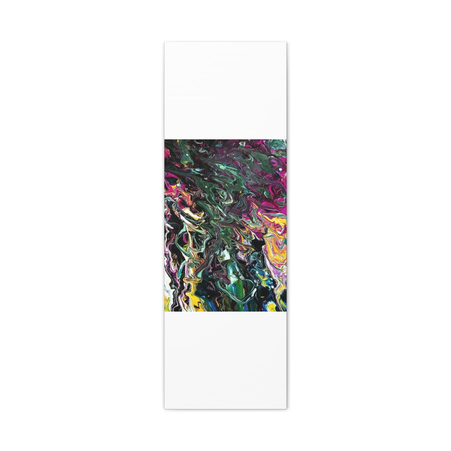 chaos in the garden - Abstract Fluid Art Matte Canvas Print - Colorful Swirl Wall Art