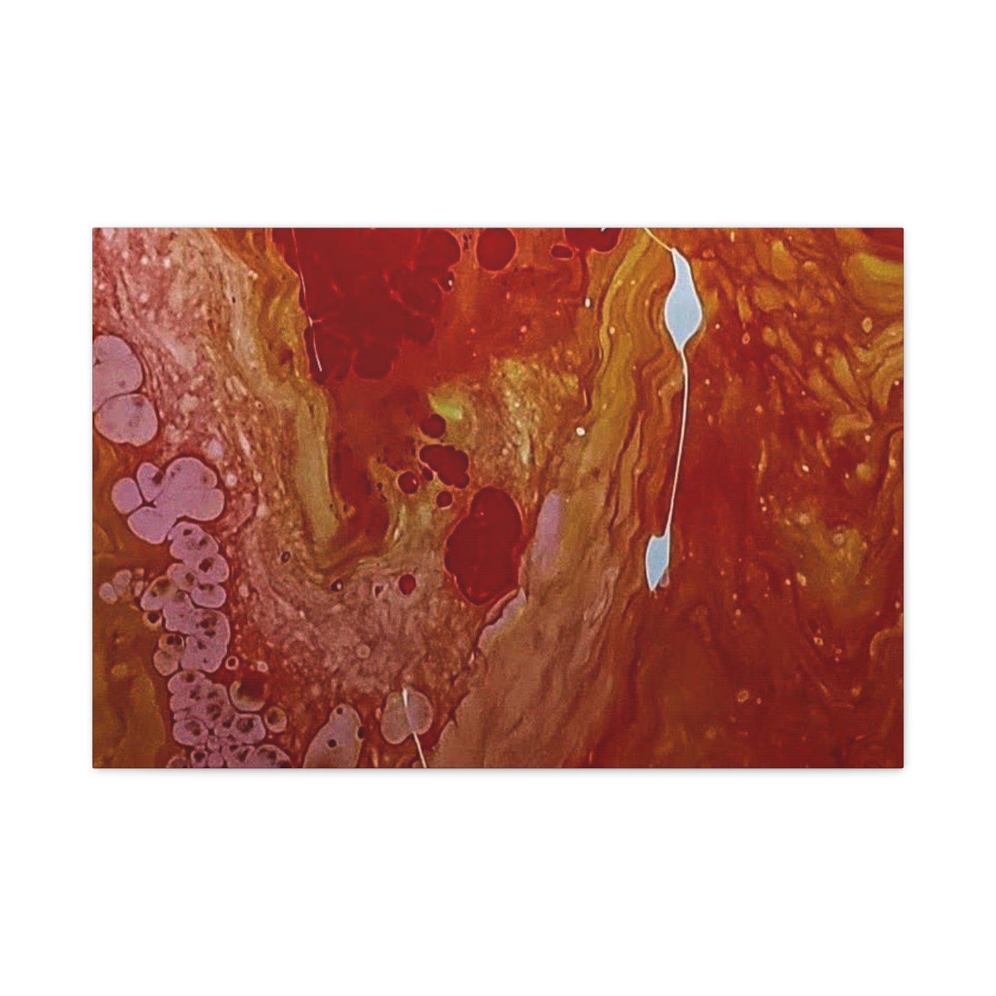 Abstract Red Fluid Art Canvas Print — Matte Stretched Wall Art