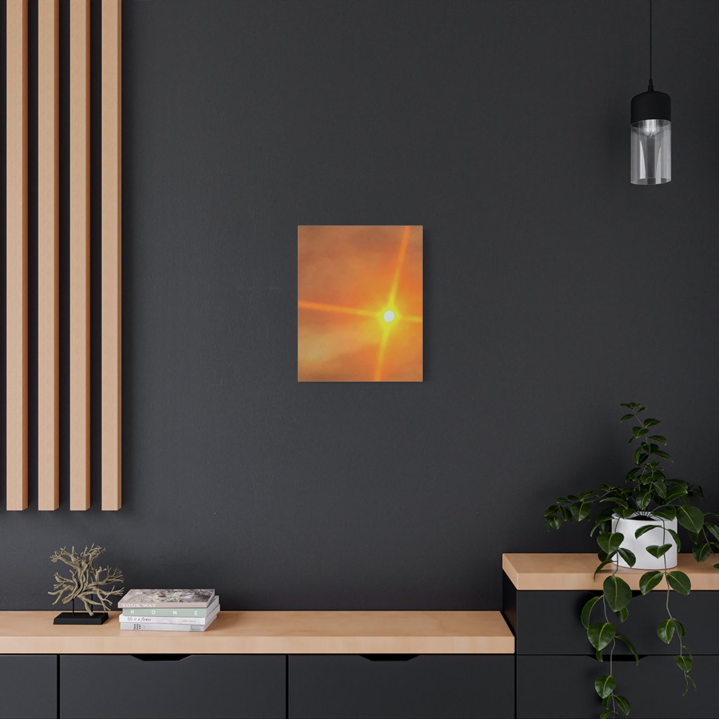Sunburst Sunset Canvas Print — Warm Abstract Wall Art