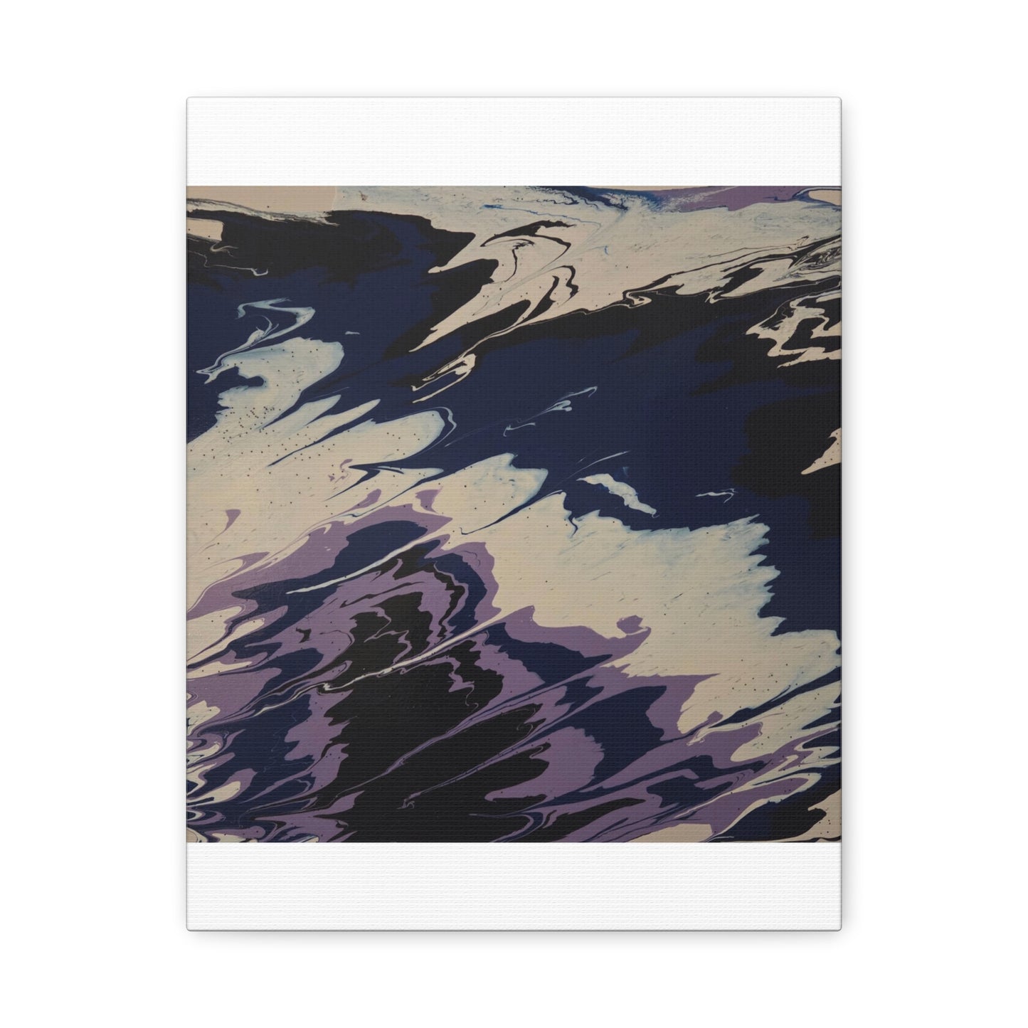 Abstract Navy & Lavender Wave Matte Stretched Canvas (1.25")
