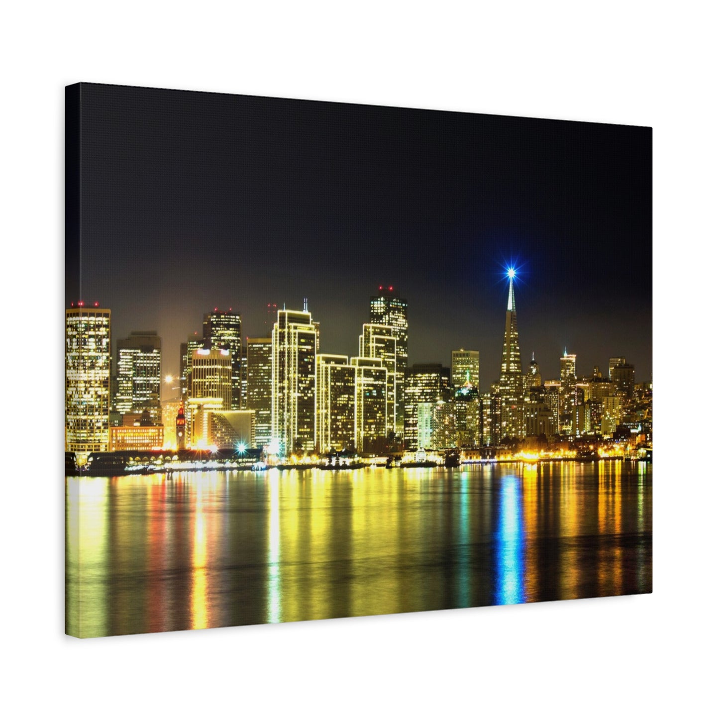 San Francisco Night Skyline Matte Canvas Print — Stretched 1.25"