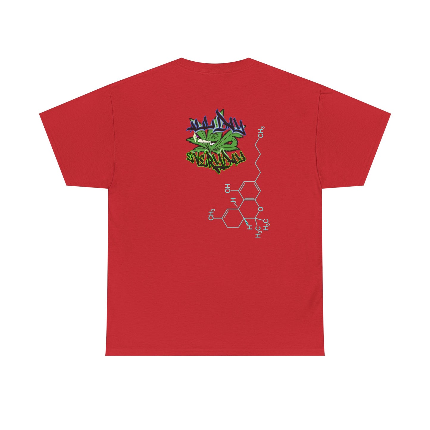 AllDay | Everyday - molecular logo — Green Graffiti Plant Design Chest & Back Print