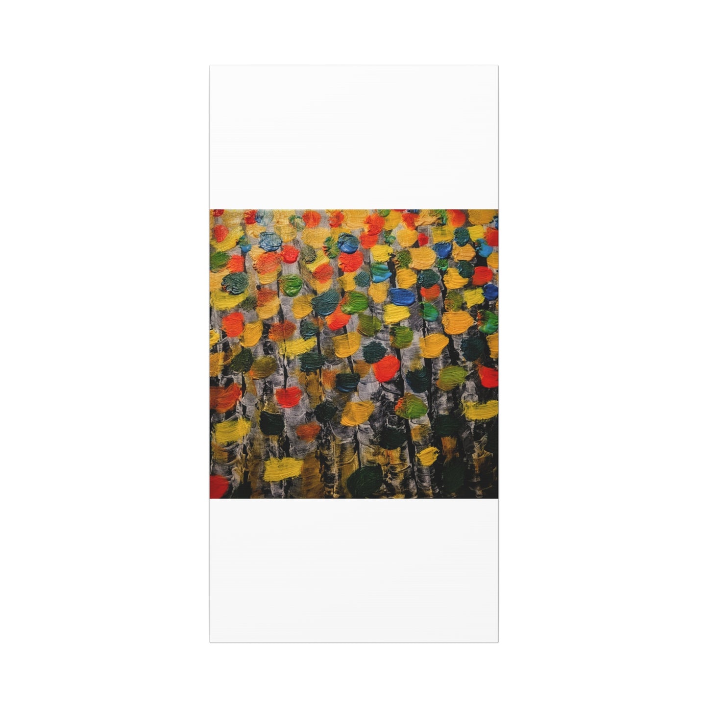 birch trees with color strokes - Abstract Color Bloom Matte Canvas Wall Art — Stretched 1.25"
