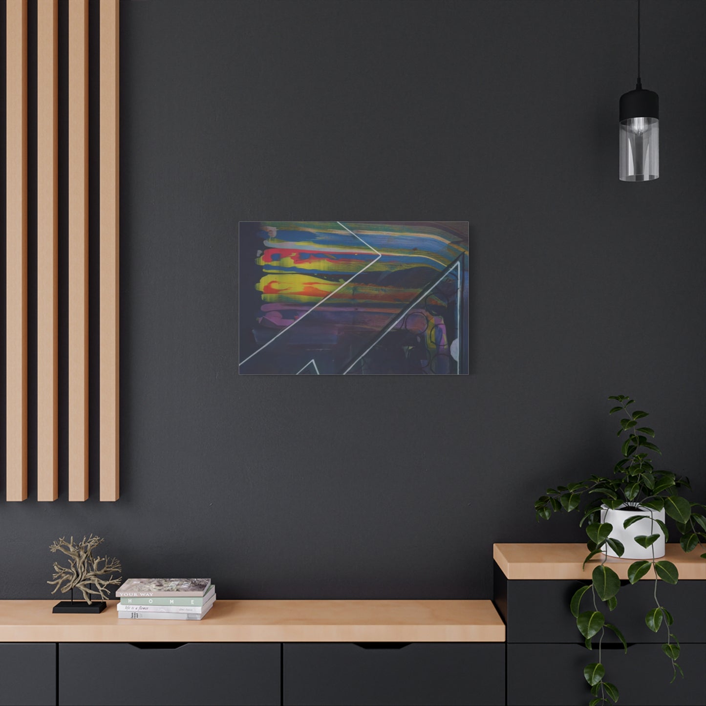 Abstract Geometric Canvas Art - 2025 astronomy – Colorful Drip Triangle Stretched Canvas