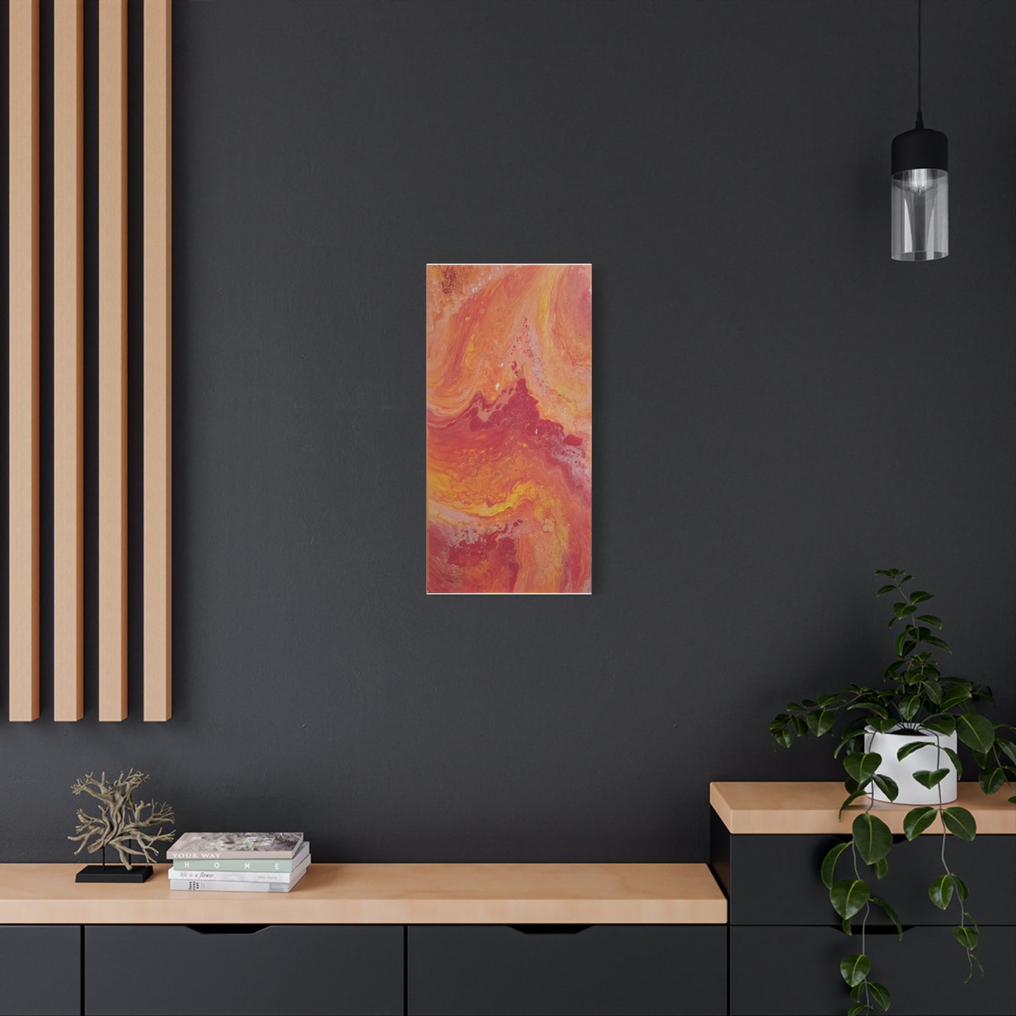 Abstract Pepto Popured - Sunset Swirl Matte Canvas Art - Stretched 1.25"