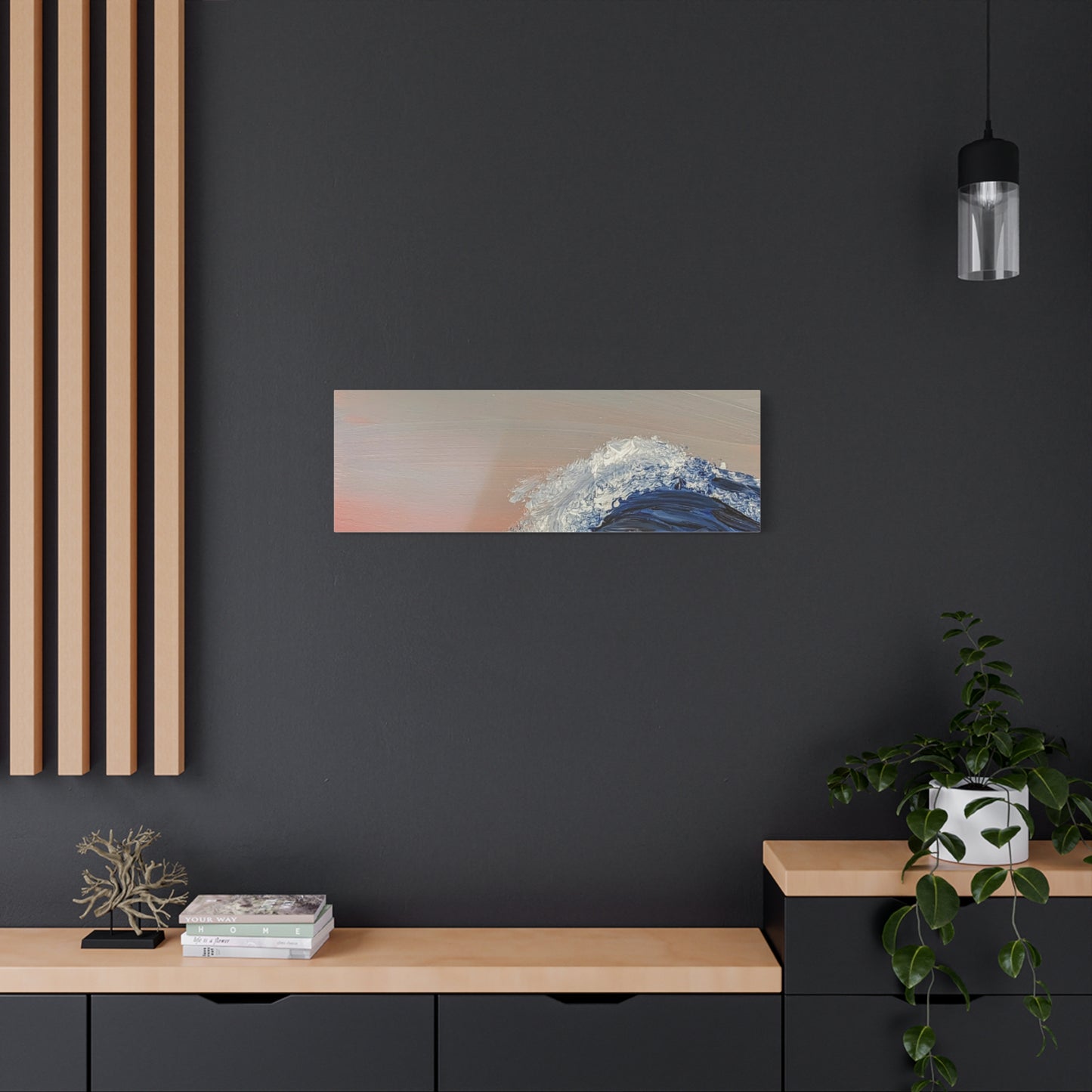 California_Coast - Ocean Wave Canvas Art — Blue Wave Seascape Matte Stretched Canvas