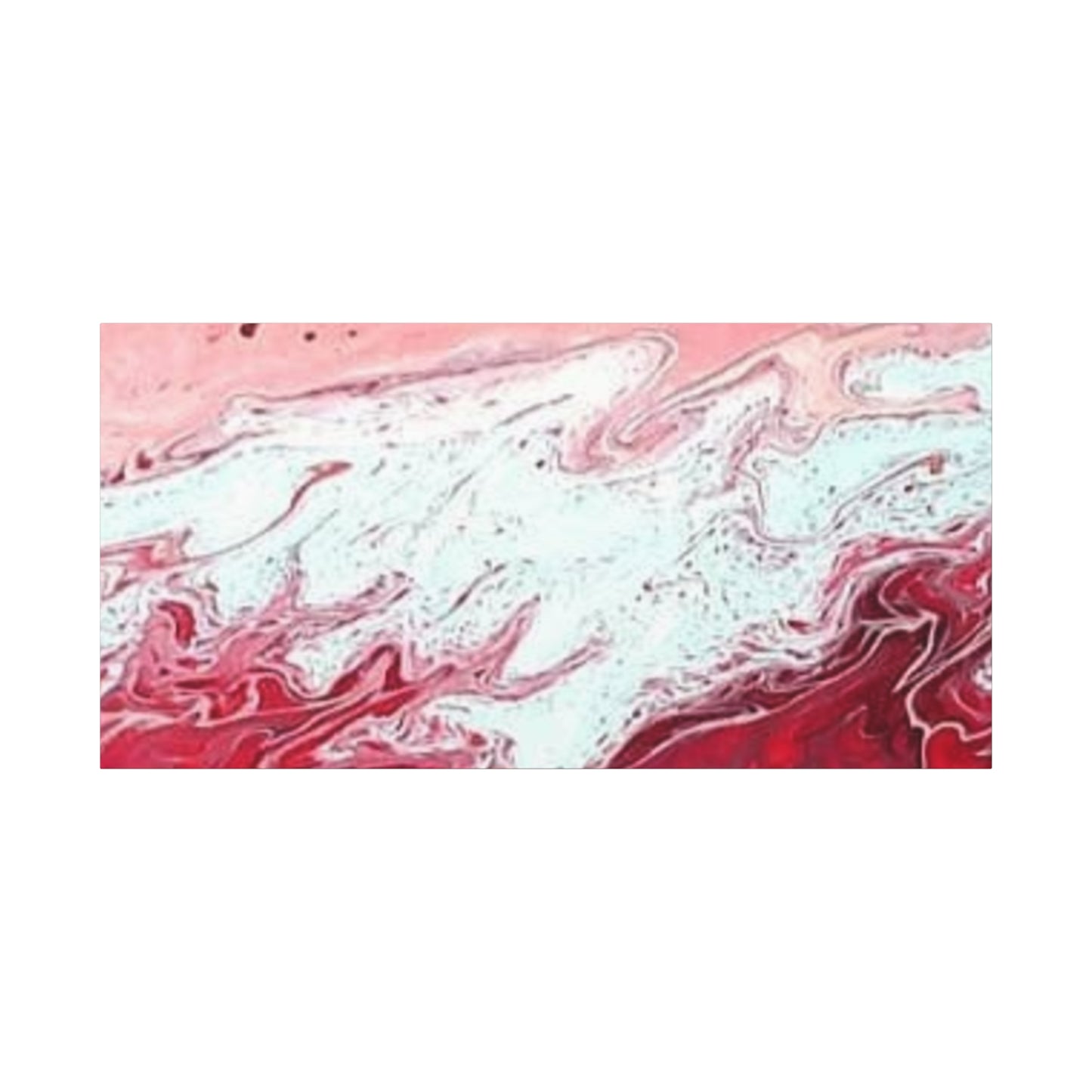 Abstract Pink & Red Fluid Art Canvas — Matte Stretched Wall Art