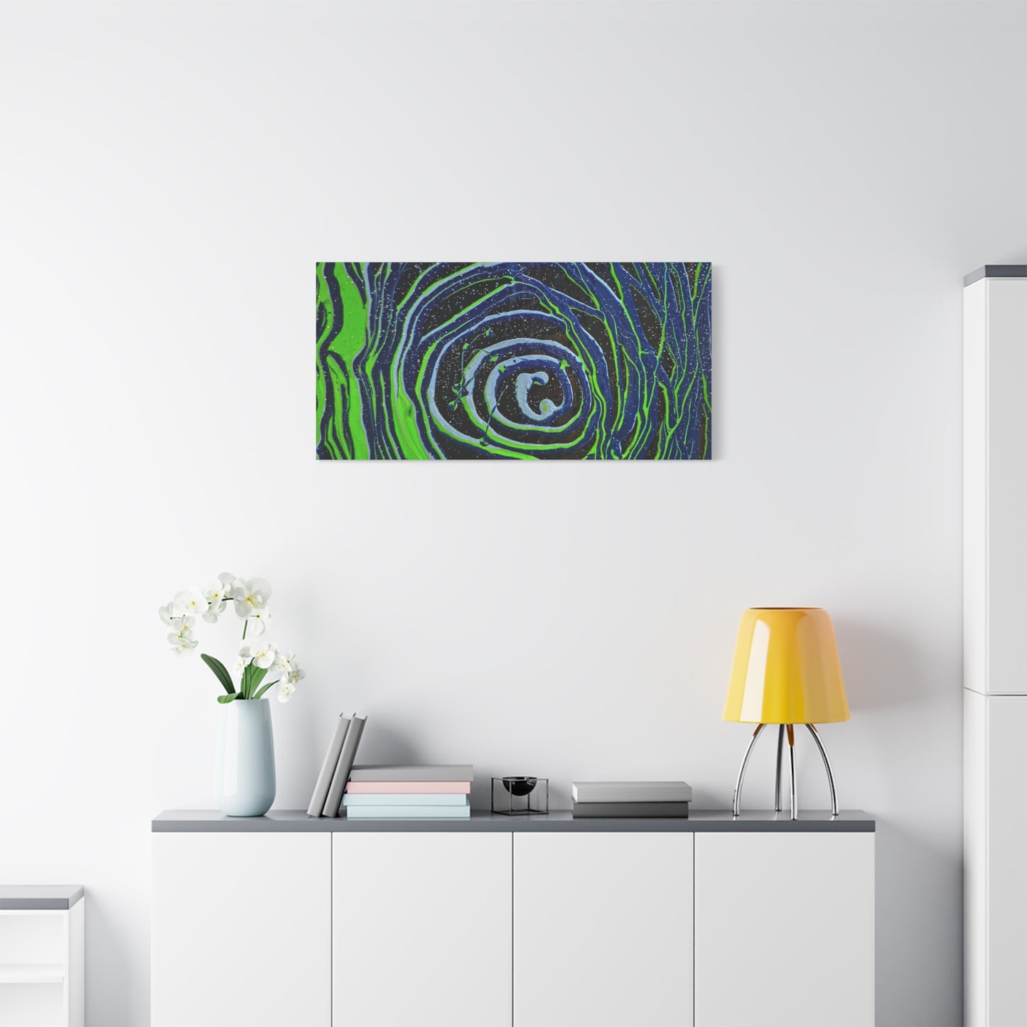 Abstract Green Swirl Matte Canvas Art — Stretched 1.25" Wall Décor