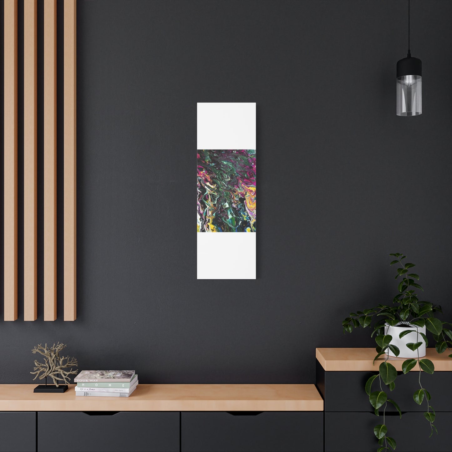 chaos in the garden - Abstract Fluid Art Matte Canvas Print - Colorful Swirl Wall Art