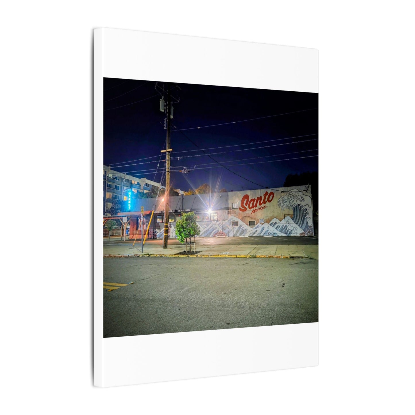 Santo Market Mural (7th&taylor)— Nighttime Urban Wall Art