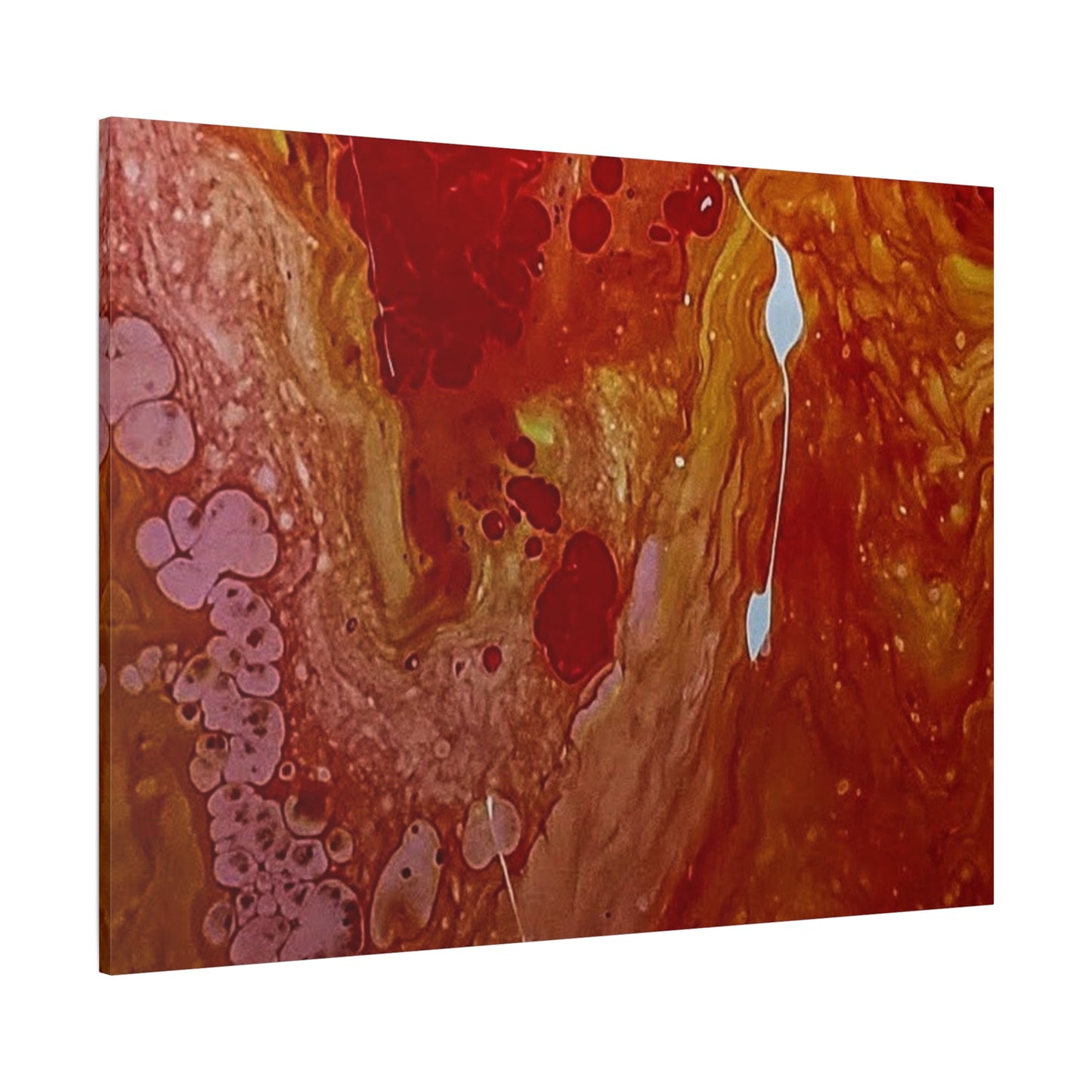 Abstract Red Fluid Art Canvas Print — Matte Stretched Wall Art
