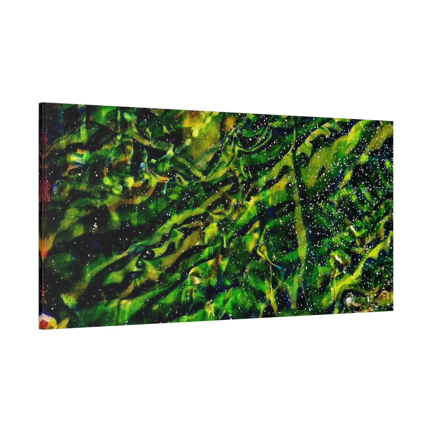Confessions - Abstract Green Texture Canvas - Matte Stretched Wall Art