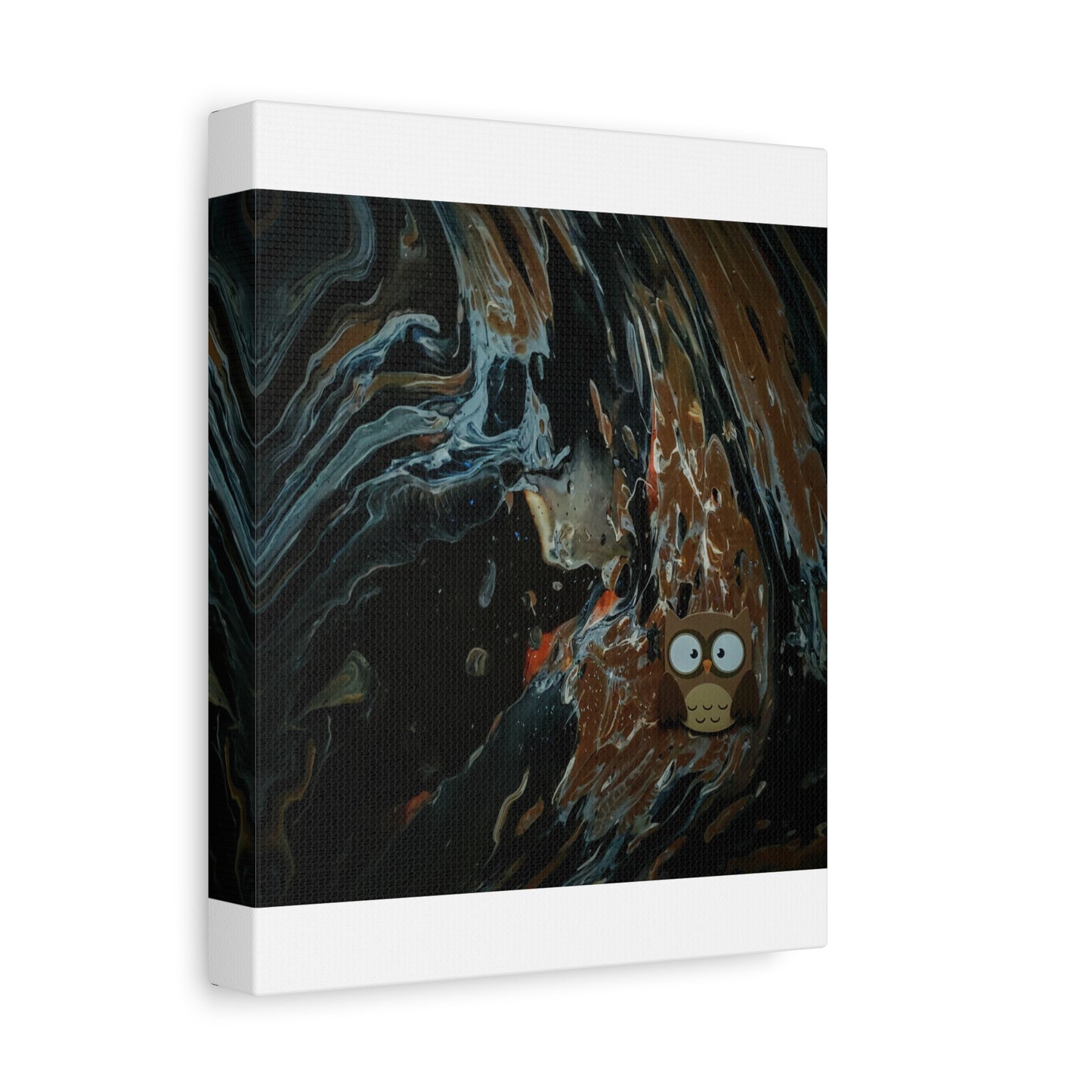 Abstract Swirl Owl Matte Canvas Print