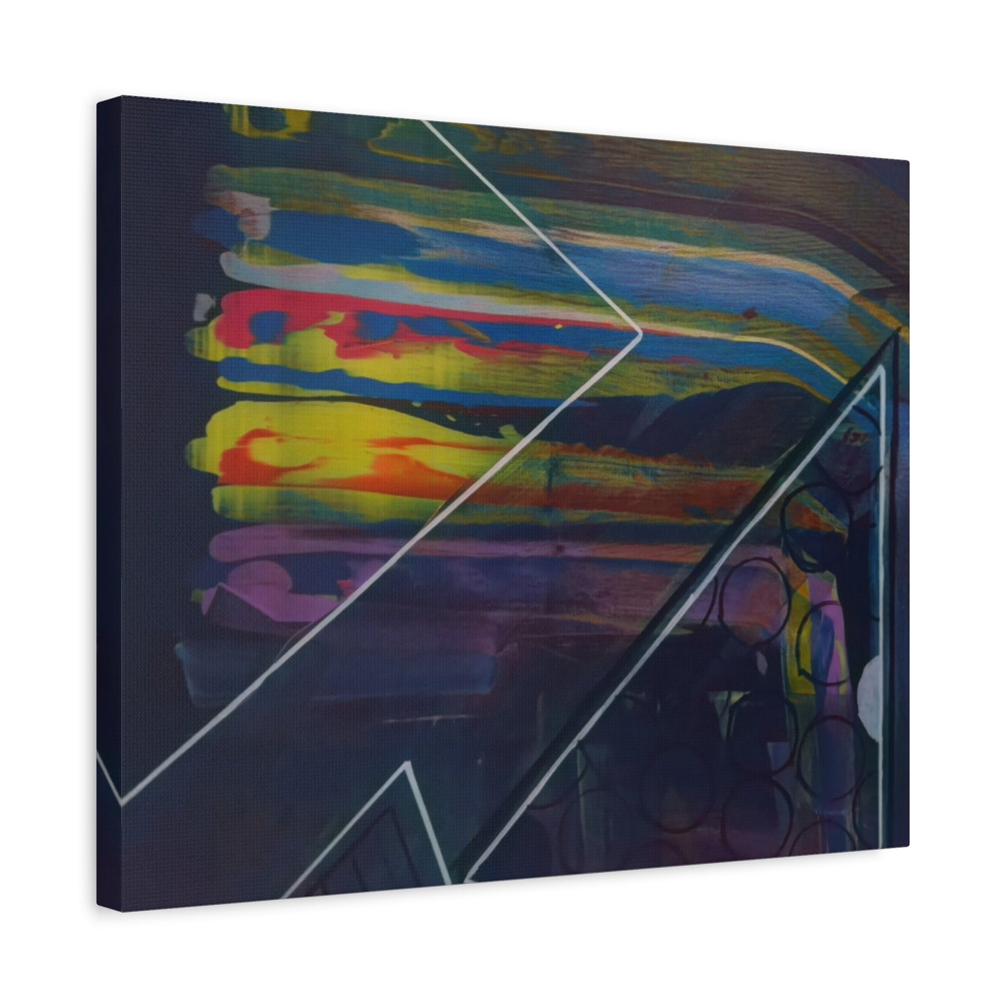 Abstract Geometric Canvas Art - 2025 astronomy – Colorful Drip Triangle Stretched Canvas